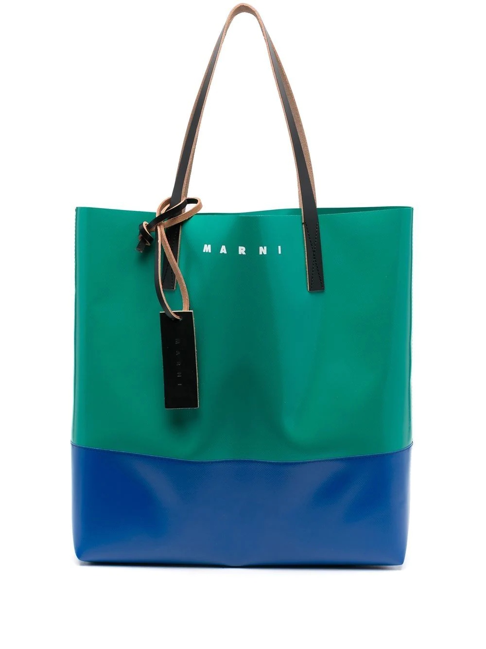 colour-block shopping tote bag - 1