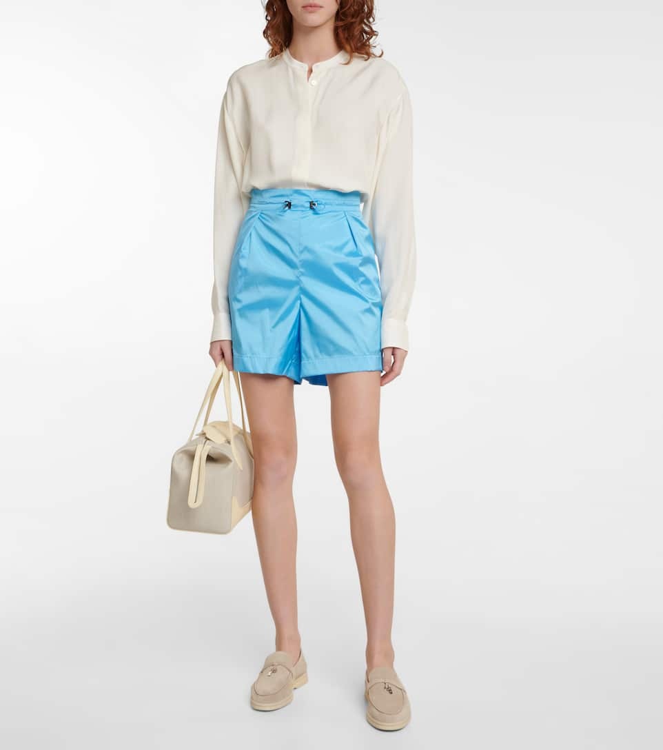 Silk high-rise paperbag shorts - 2