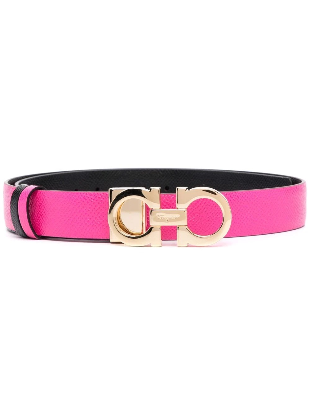 logo-buckle leather belt - 1