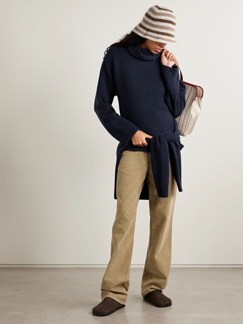 The Elder Statesman Cashmere turtleneck sweater Navy outlook