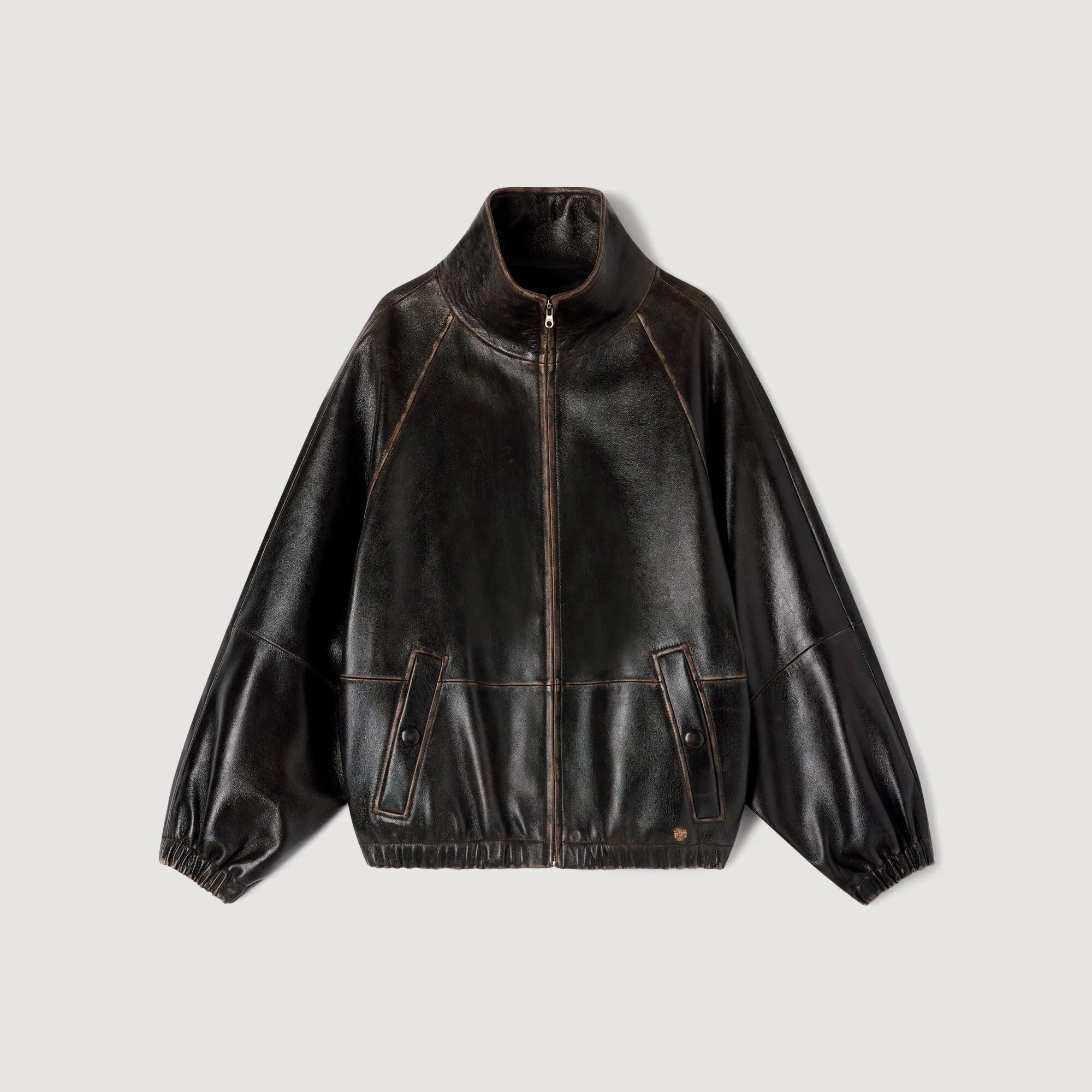 DISTRESSED LEATHER JACKET - 1