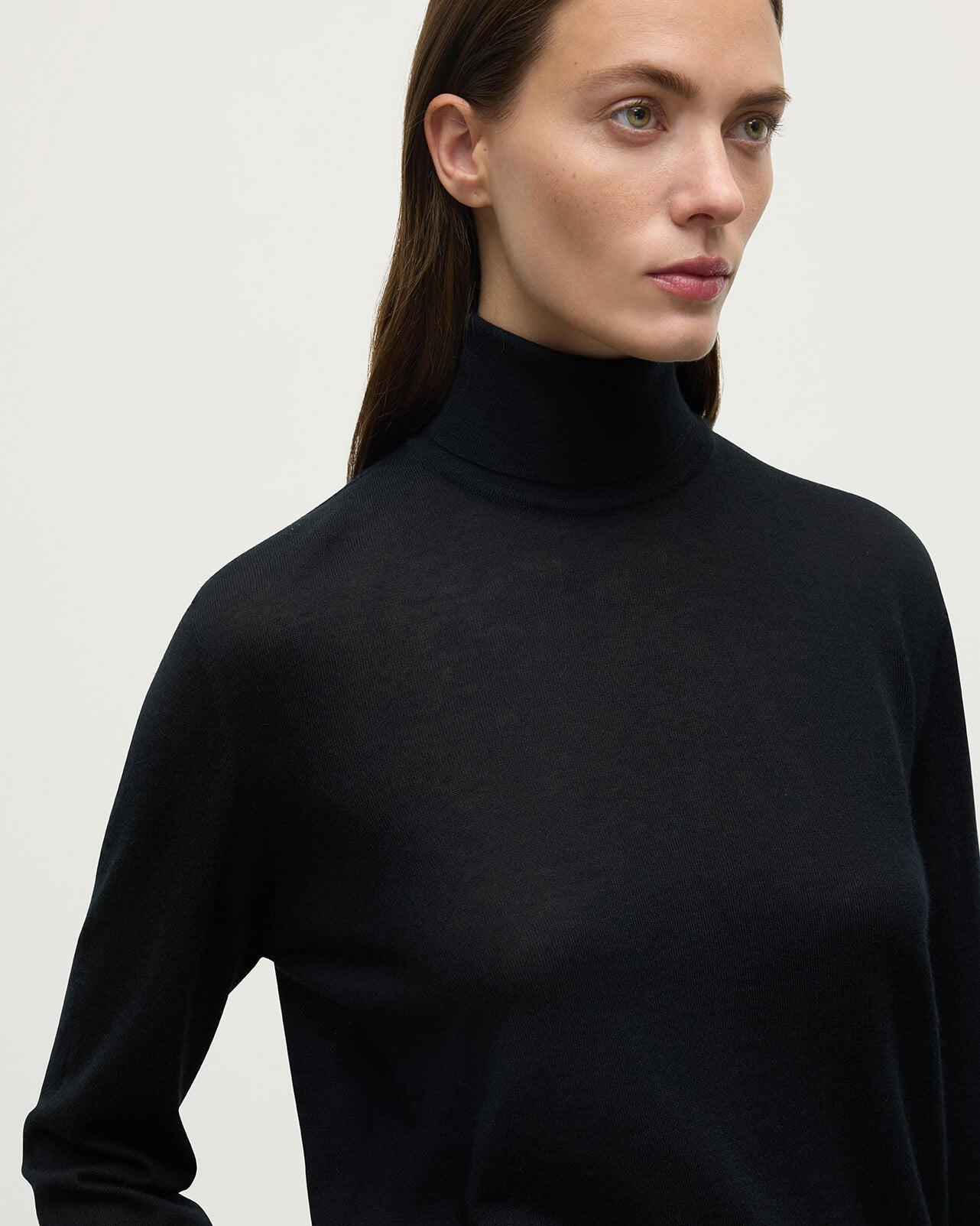 Superfine Cashmere Black Roll Neck Jumper - 5