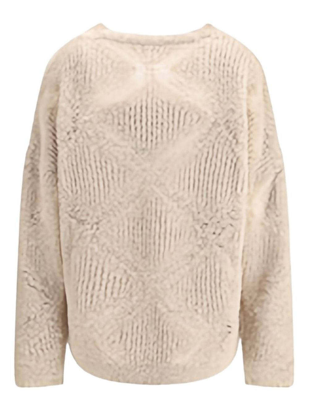 V-neck textured knit sweater - 2