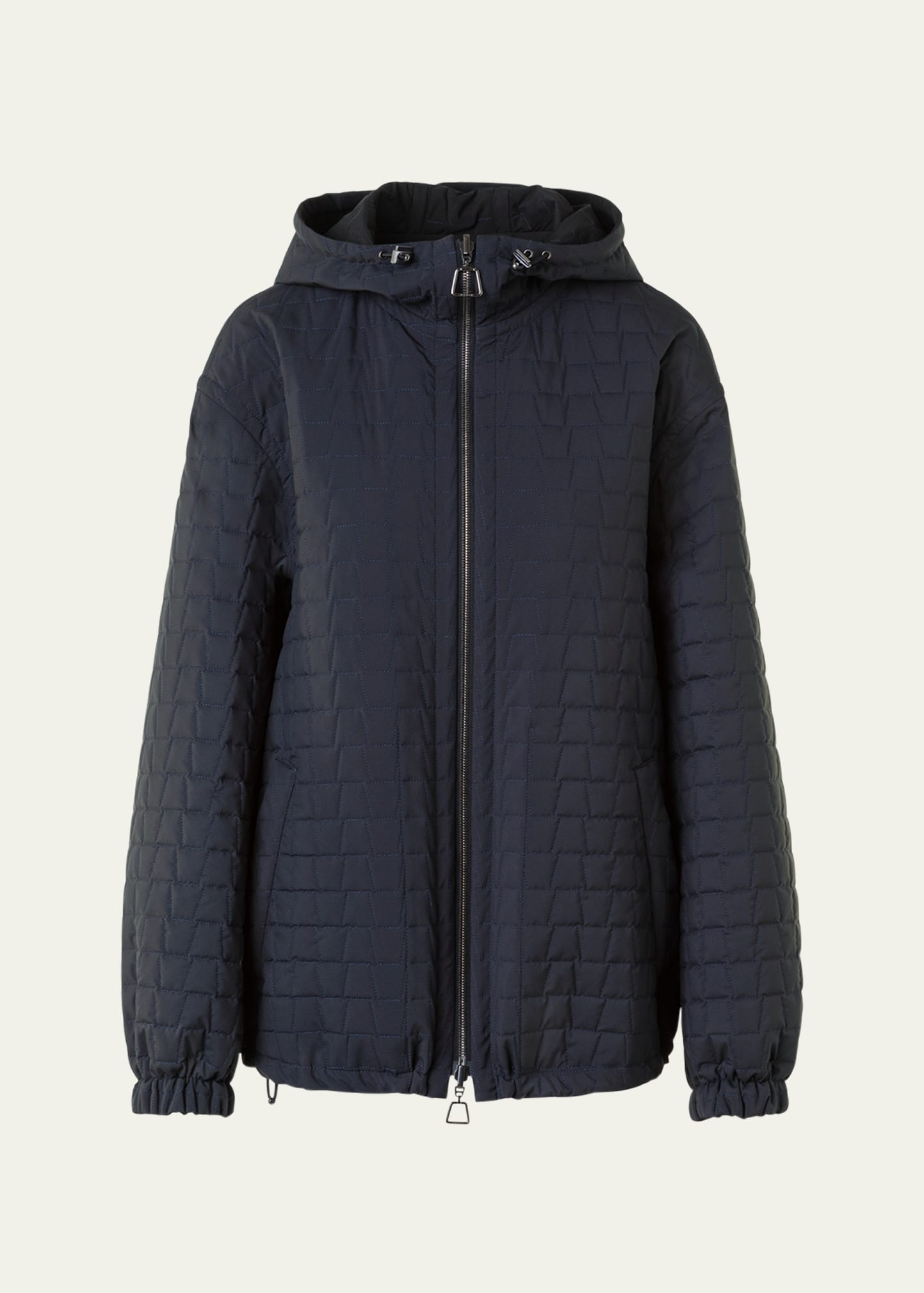Davis Trapezoid Quilted Techno Taffeta Parka Jacket - 1
