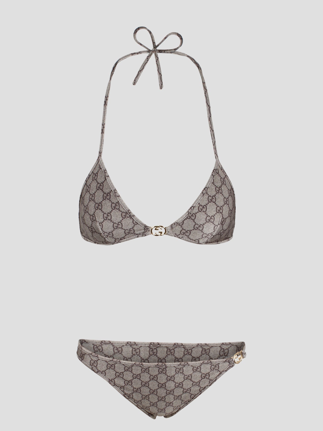 GUCCI★GGストレッチジャージービキニ GG stretch jersey bikini in beige and ebony | GUCCI® US