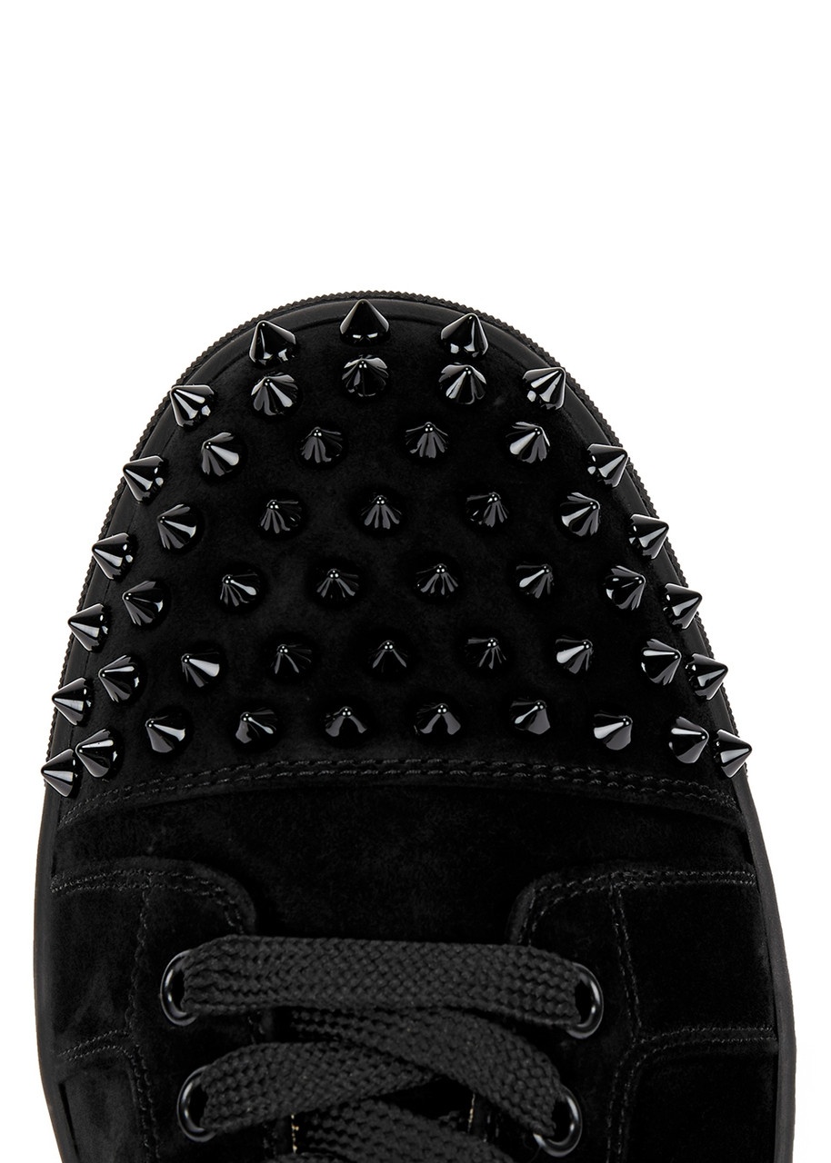 Christian Louboutin Vieira Spikes Black Suede Sneakers - 4