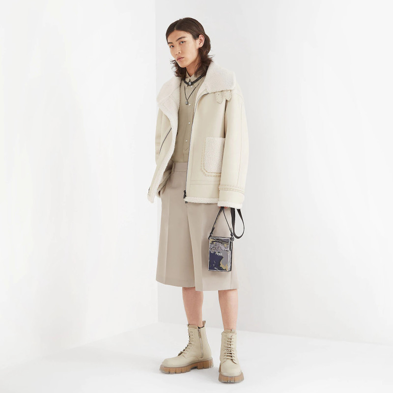 FENDI Beige leather ankle boots outlook