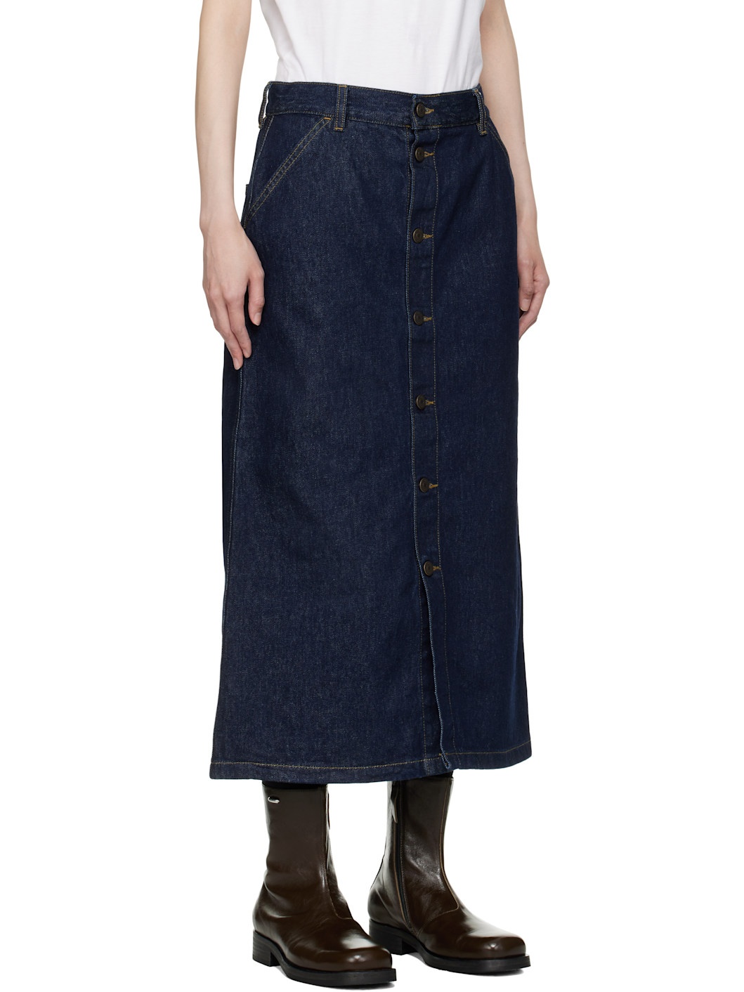 Blue Marvin Denim Midi Skirt - 2