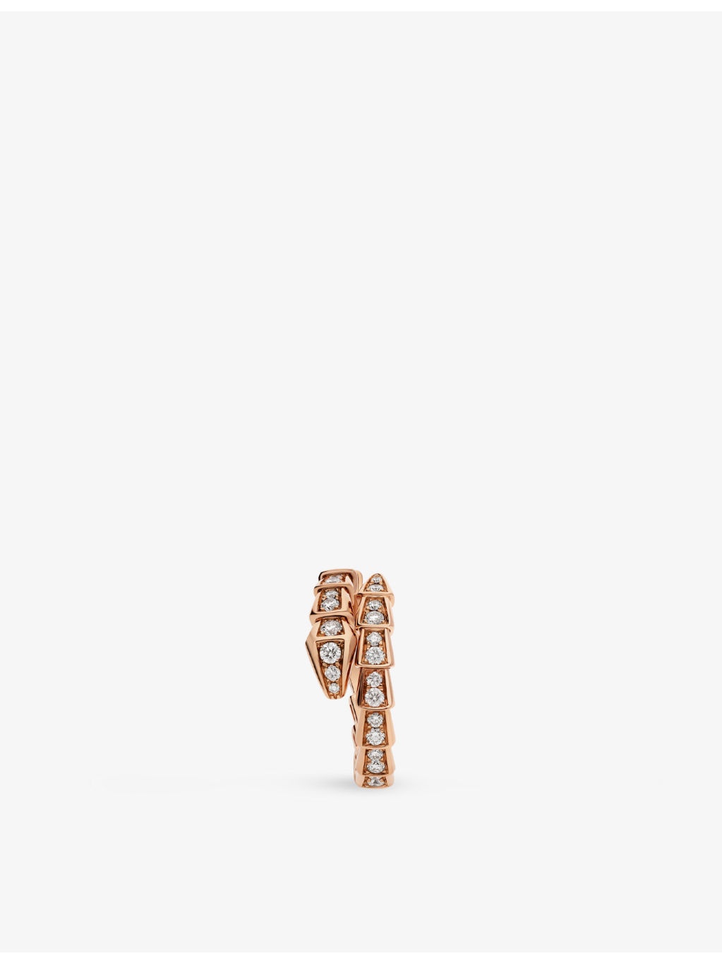 Serpenti Viper 18ct rose-gold and 0.73ct brilliant-cut diamond ring - 3