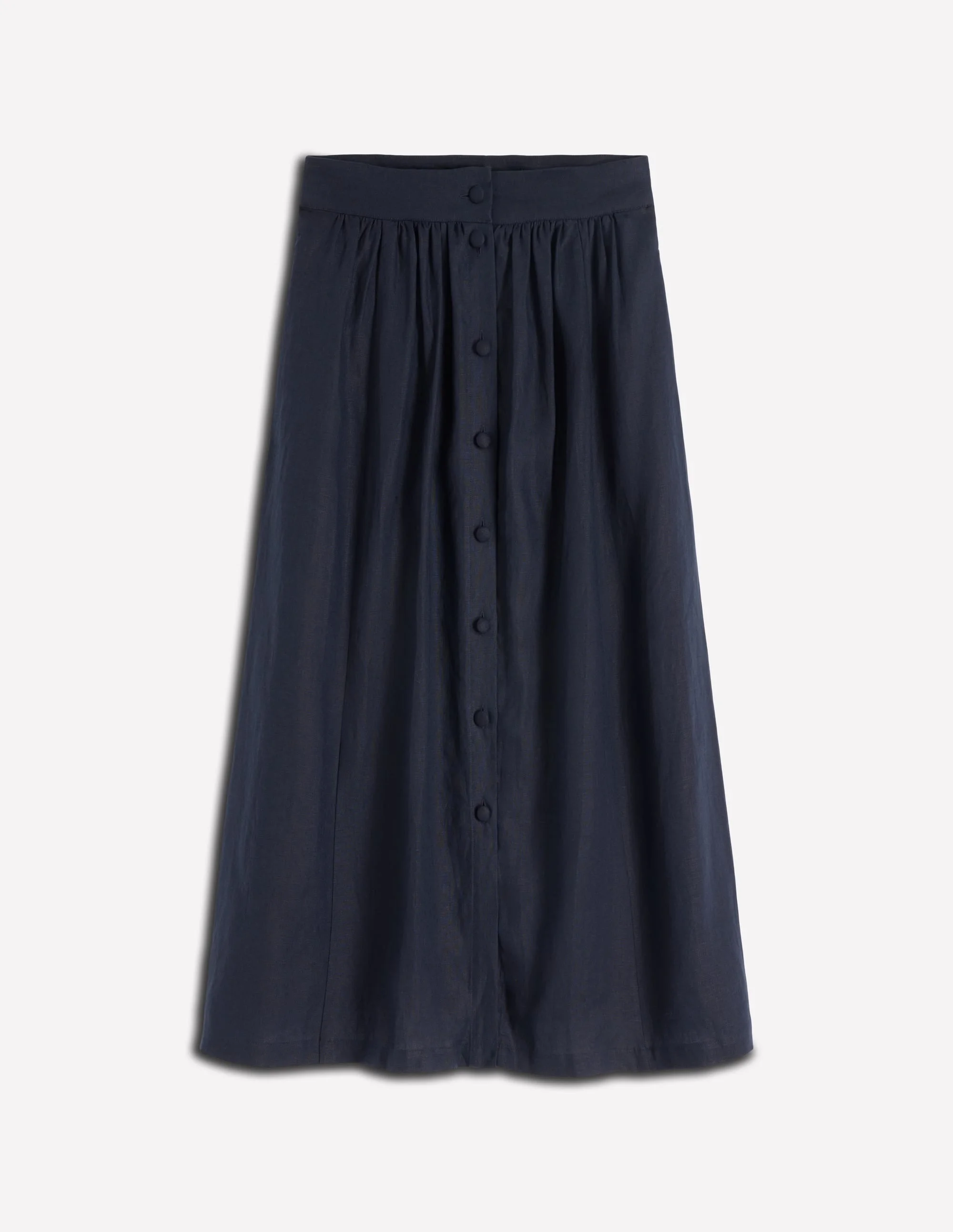 Emma Linen Maxi Skirt-Navy - 1