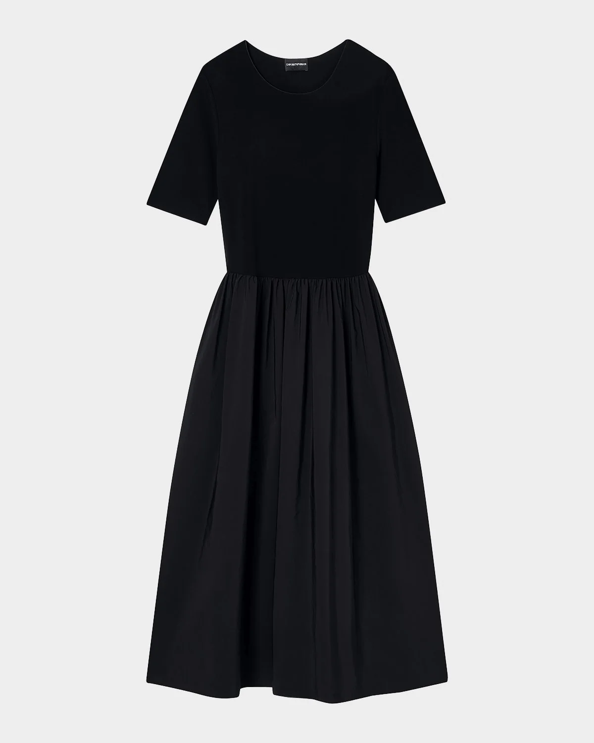 Viscose Jersey & Taffeta Midi Dress - 1