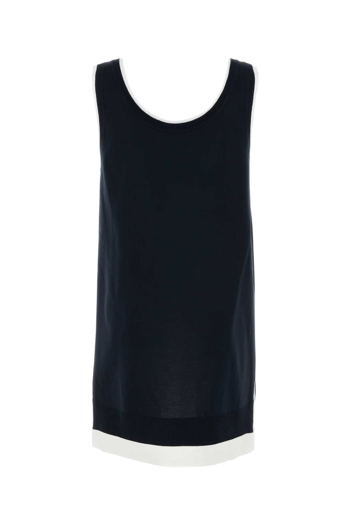 Miu Miu Women Dark Blue Stretch Silk Blend Dress - 2
