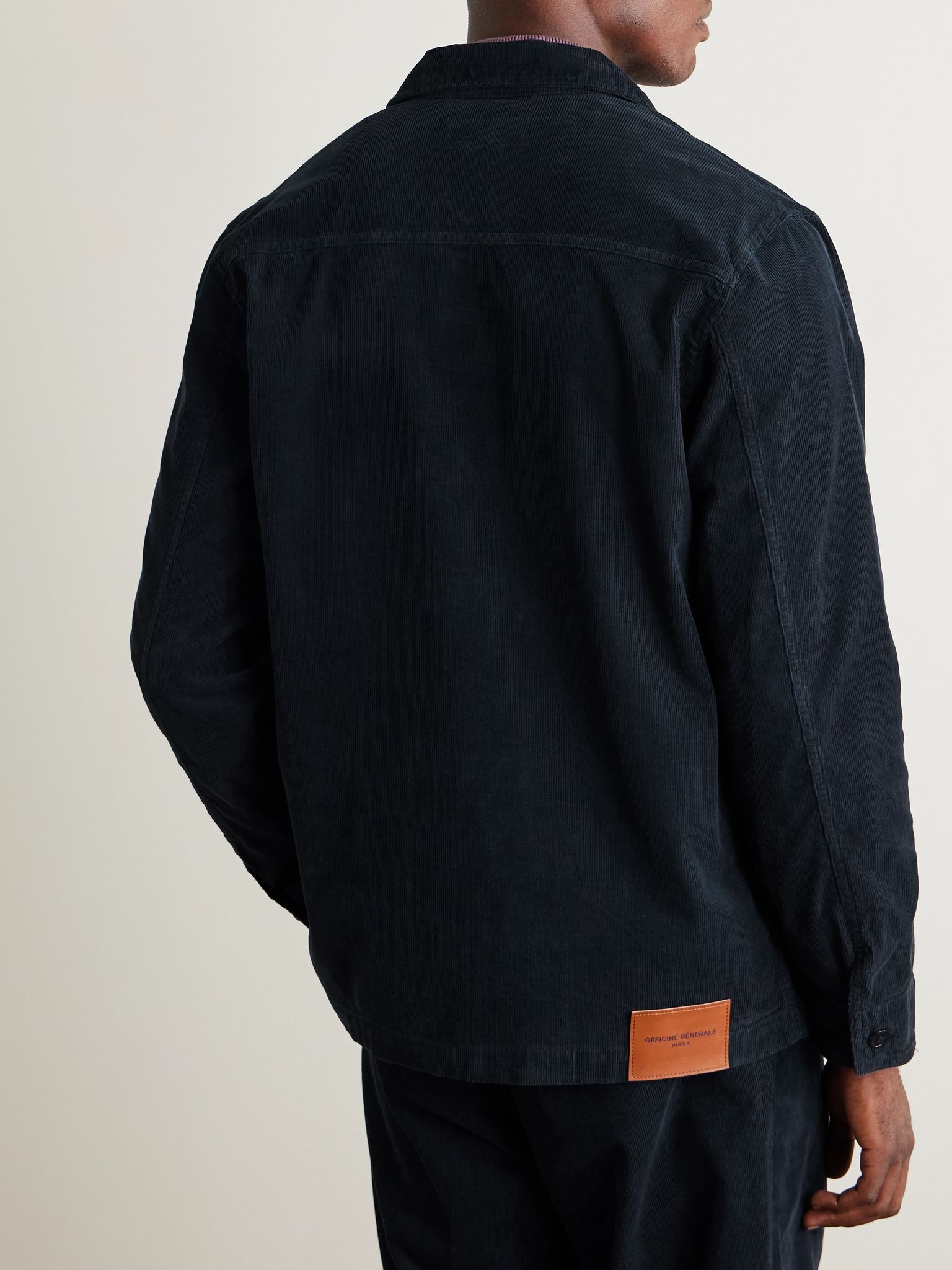 Ezel Garment-Dyed Cotton-Blend Corduroy Overshirt Navy - 3
