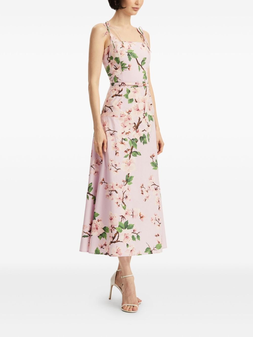 Cherry Blossom-print poplin dress - 3