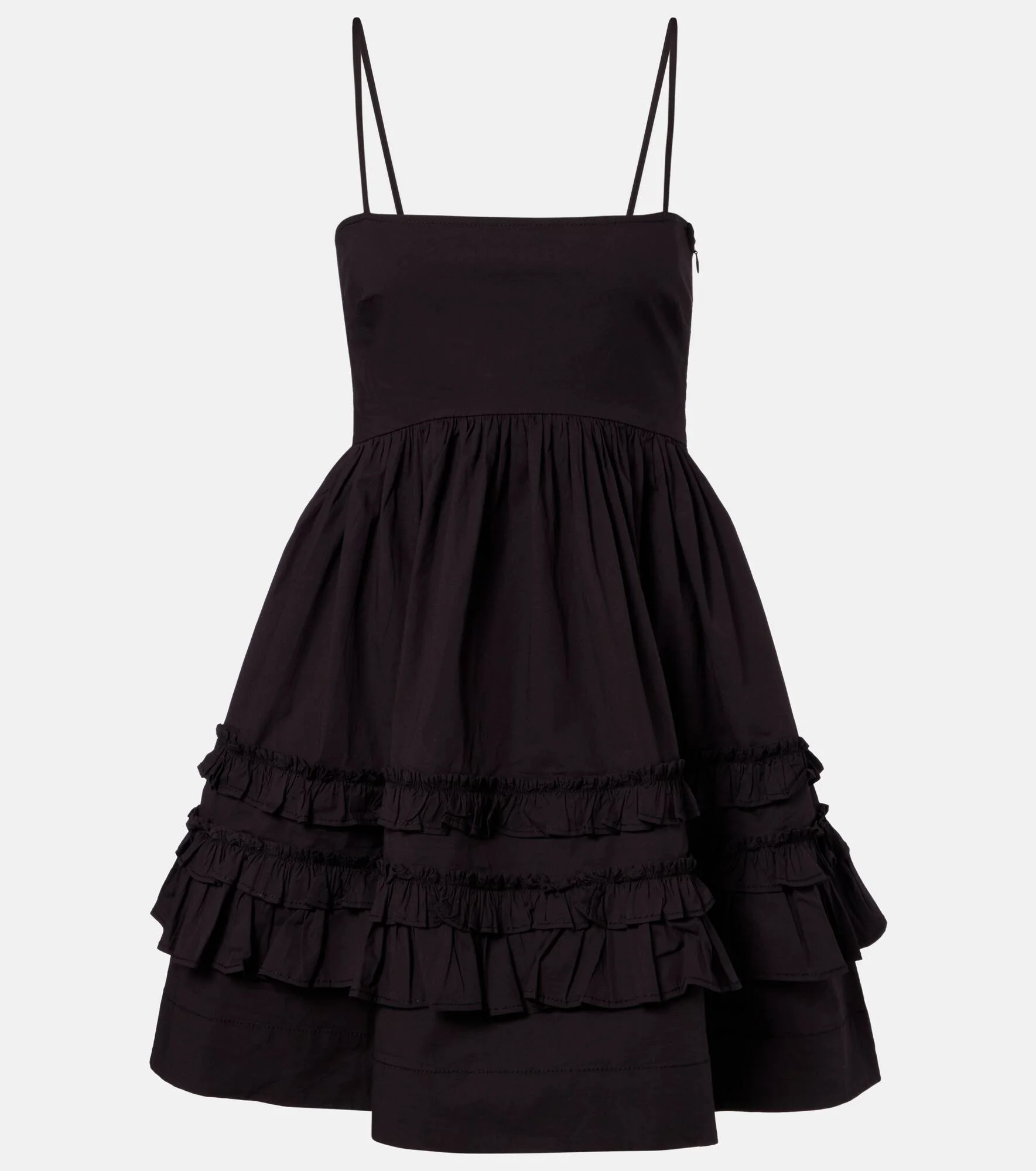 Ruffled cotton-blend minidress - 1