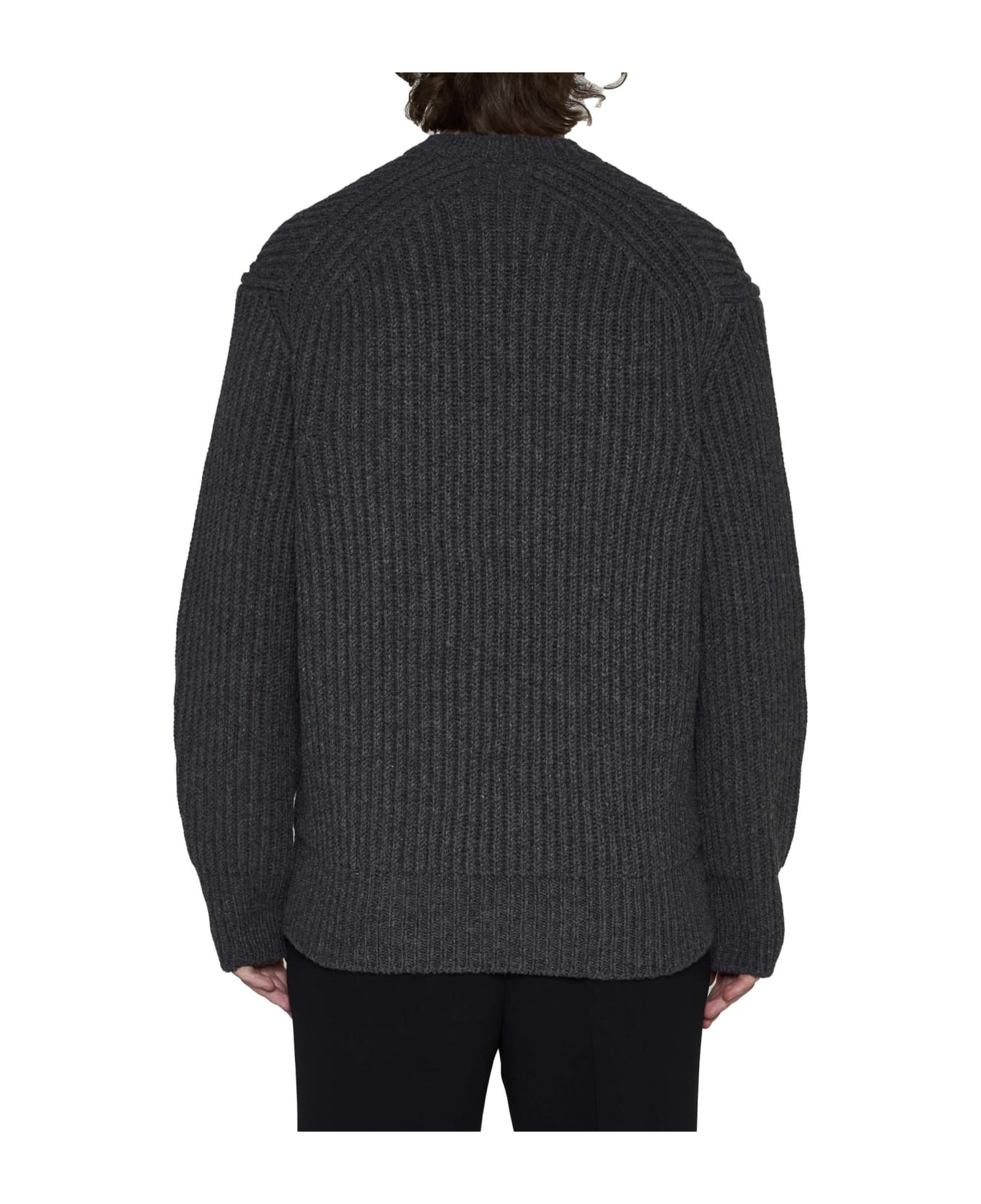 Crewneck Rib Knit Sweater - 4