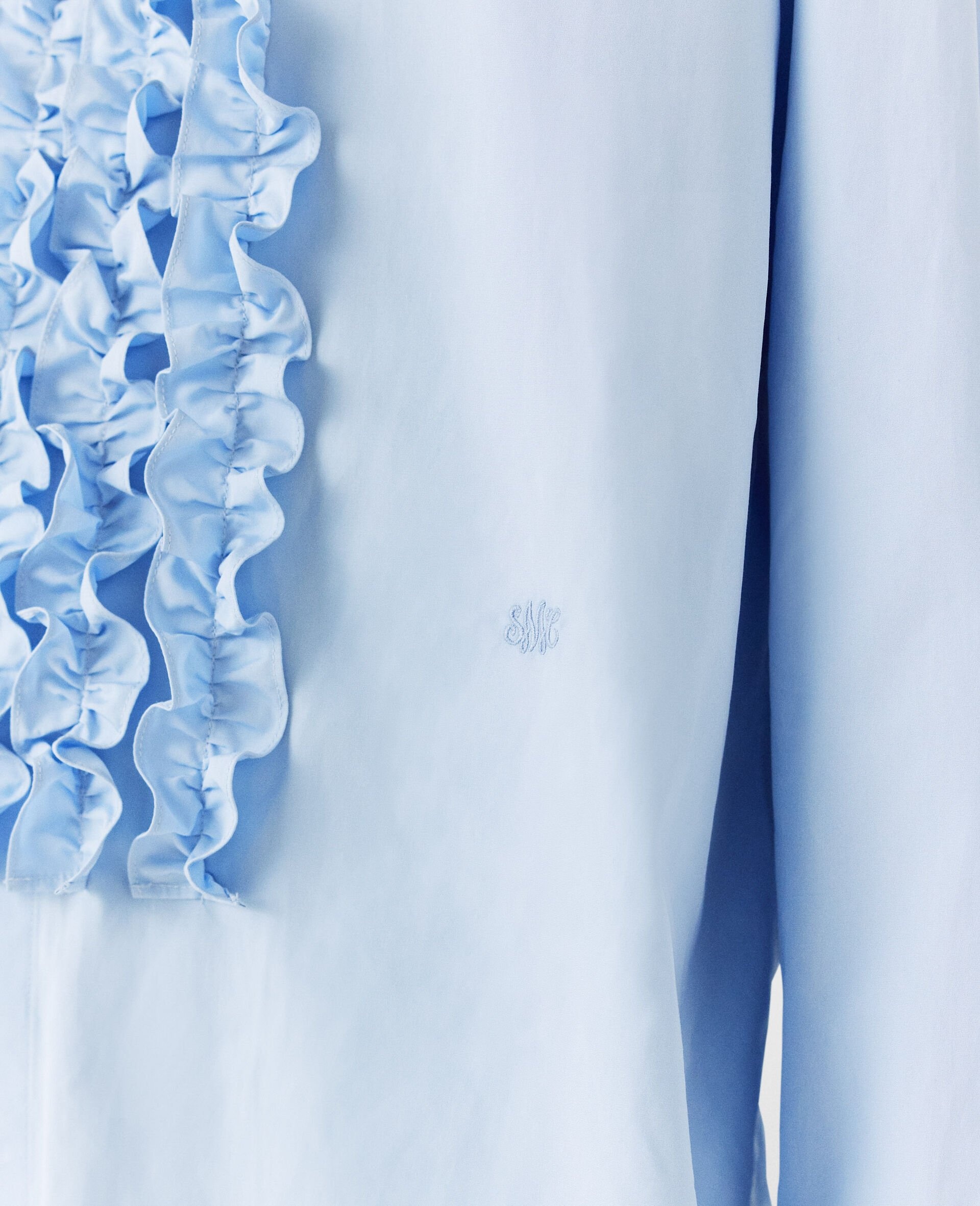 Ruffled Panel Oxford Shirt - 7