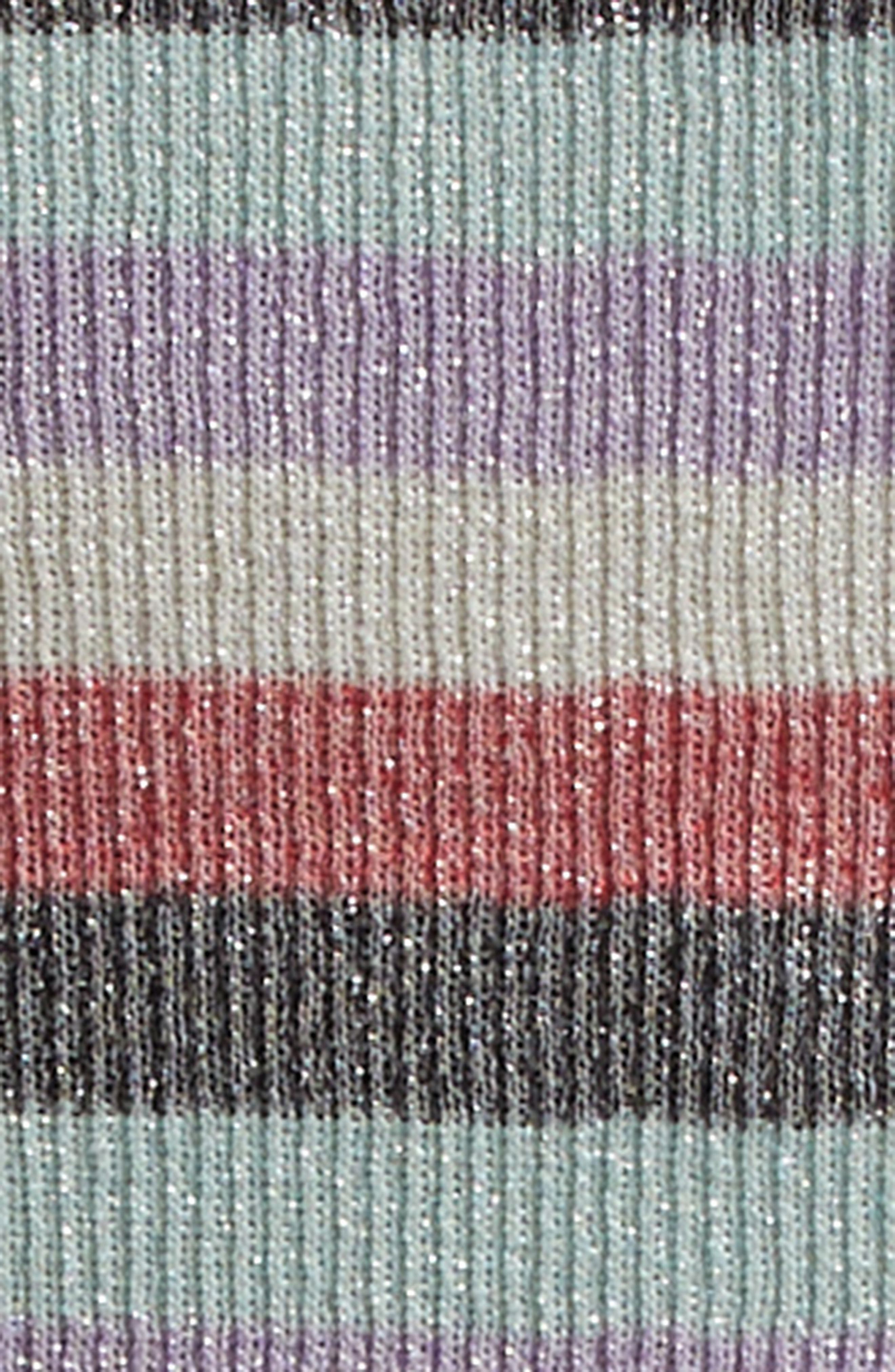 Ganni Sparkle Rib Stripe Polo in Multicolor at Nordstrom - 6