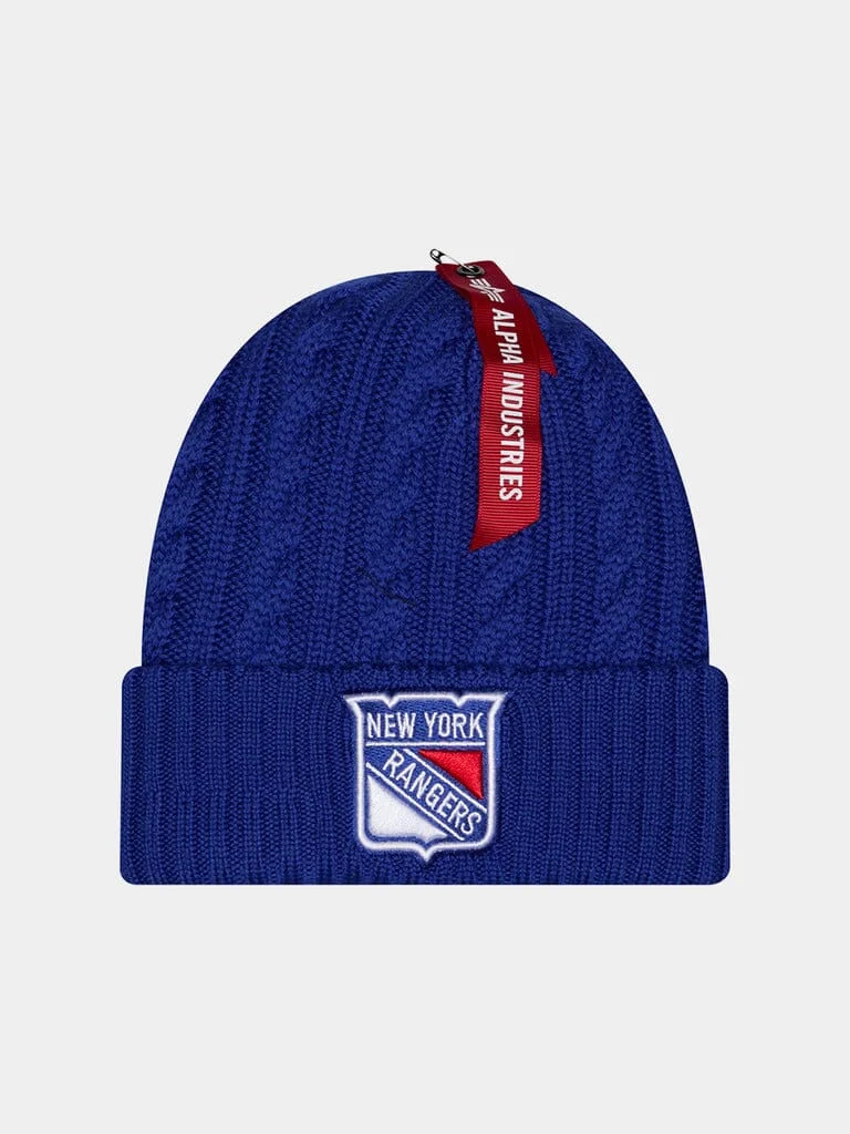 NEW YORK RANGERS X ALPHA X NEW ERA SHORT CUFF KNIT BEANIE - 1