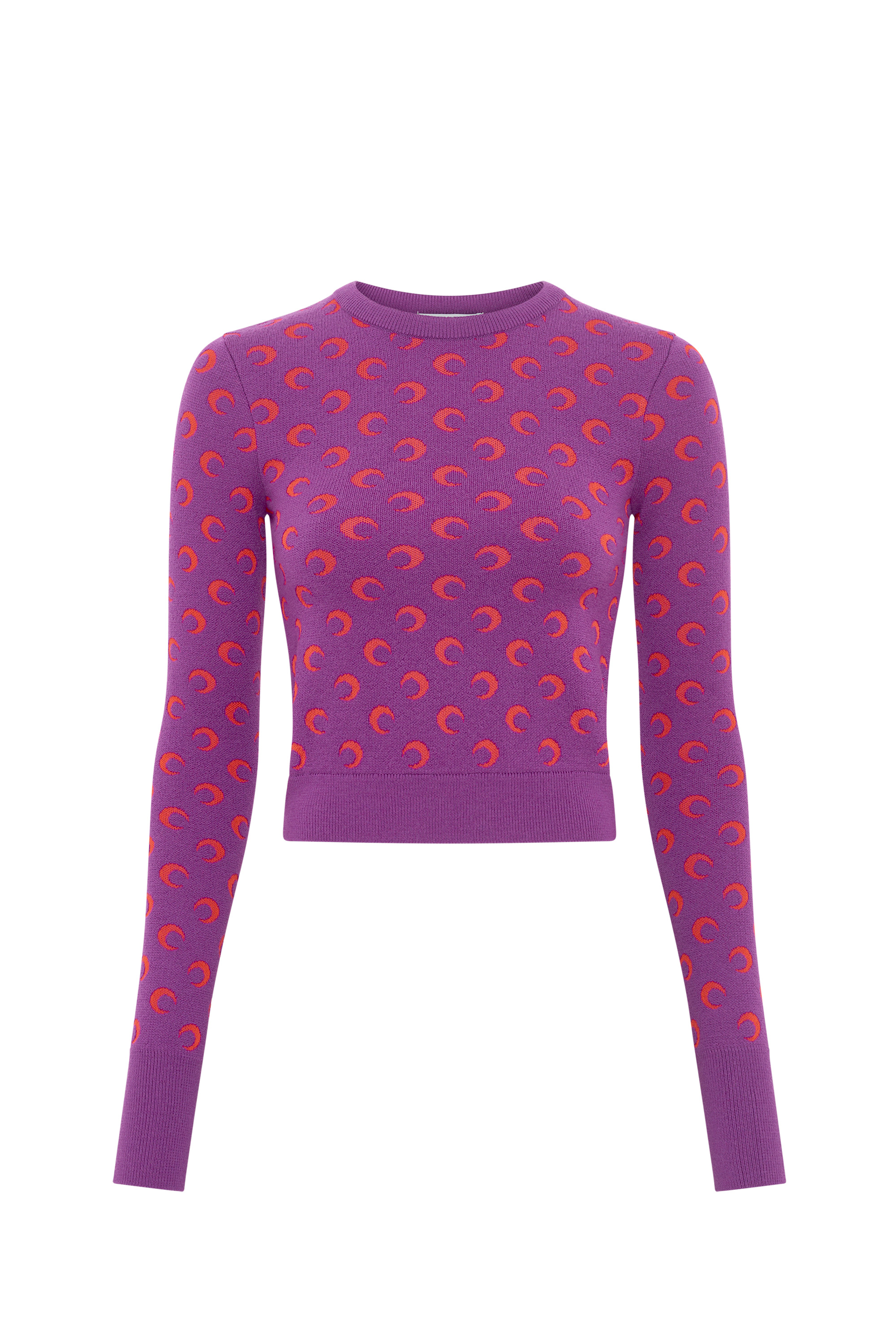 Moon Jacquard Knit Fitted Sweater - 1