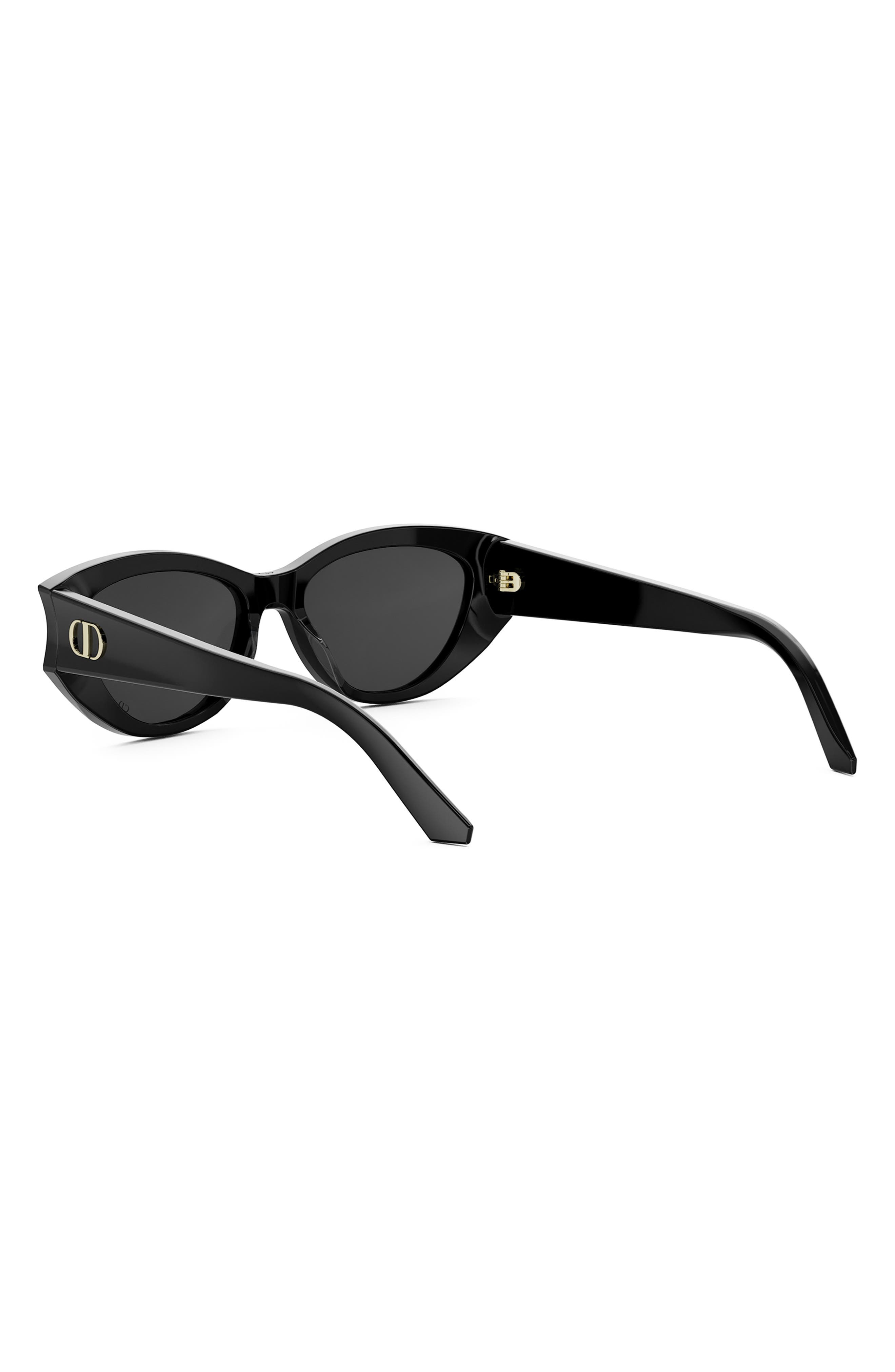 'DiorGlow B1I 53mm Cat Eye Sunglasses in Shiny Black /Smoke at Nordstrom - 7
