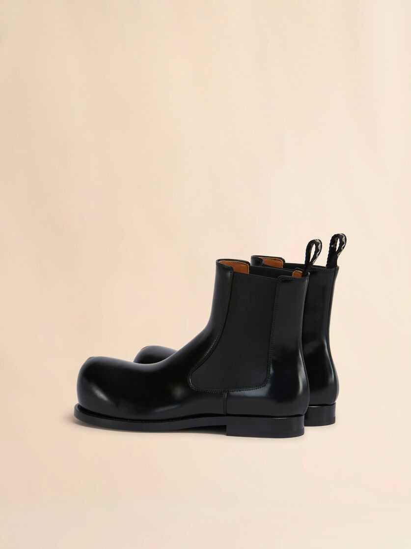 BLACK LEATHER NEW WAVE CHELSEA BOOT - 3