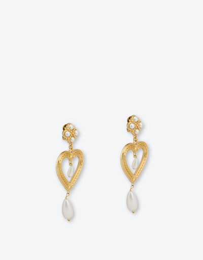 Moschino HEART DROP EARRINGS WITH PEARLS outlook