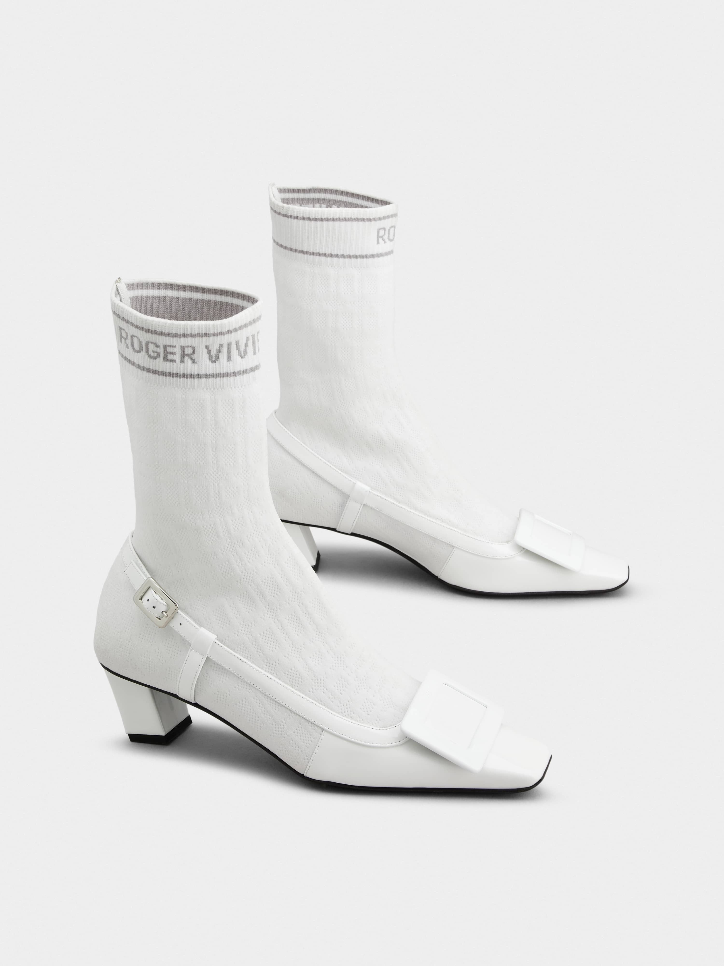 Belle Vivier Sock Lacquered Buckle Ankle Boots in Patent Leather - 2