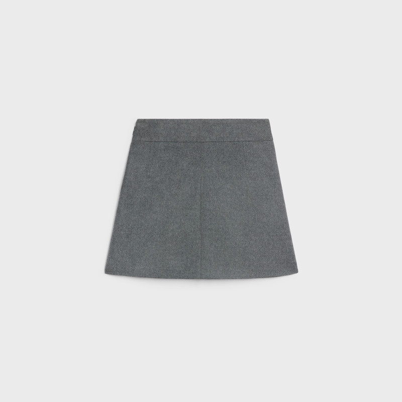 CELINE trapeze mini skirt in flannel twill outlook