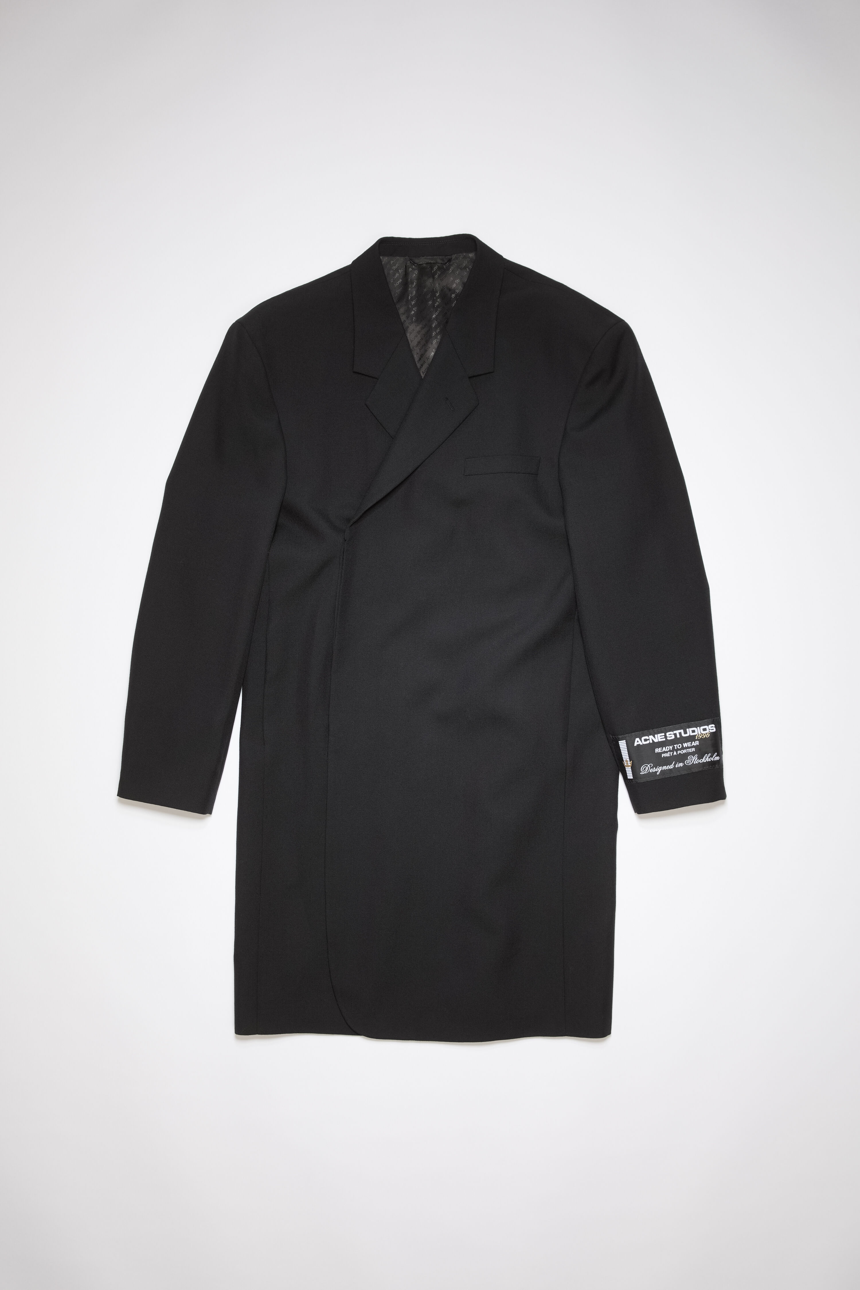 Double-breasted overcoat - Black - 1