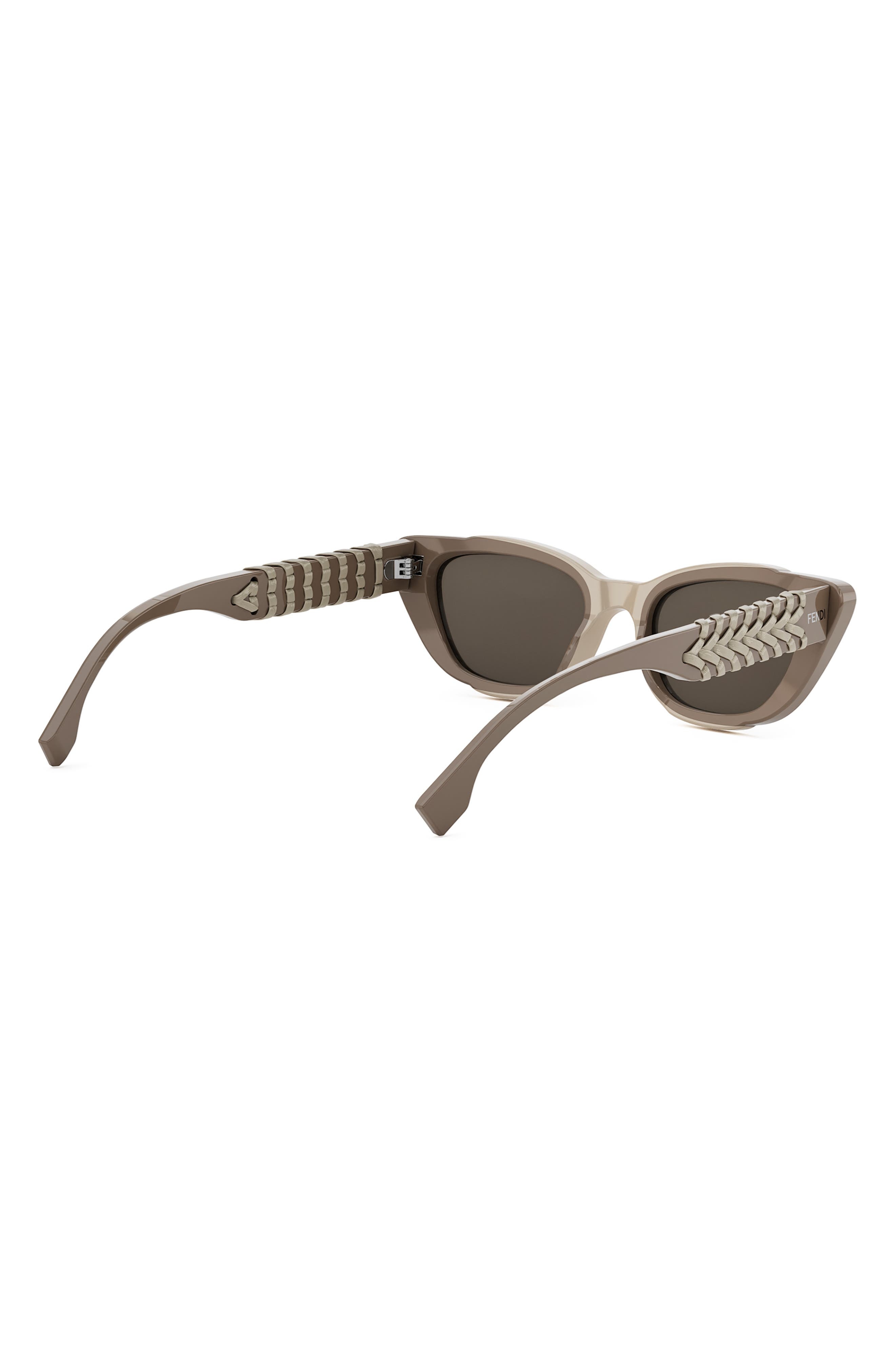 Fendi Interlace Cat Eye Sunglasses in Shiny Light Brown /Brown at Nordstrom - 3