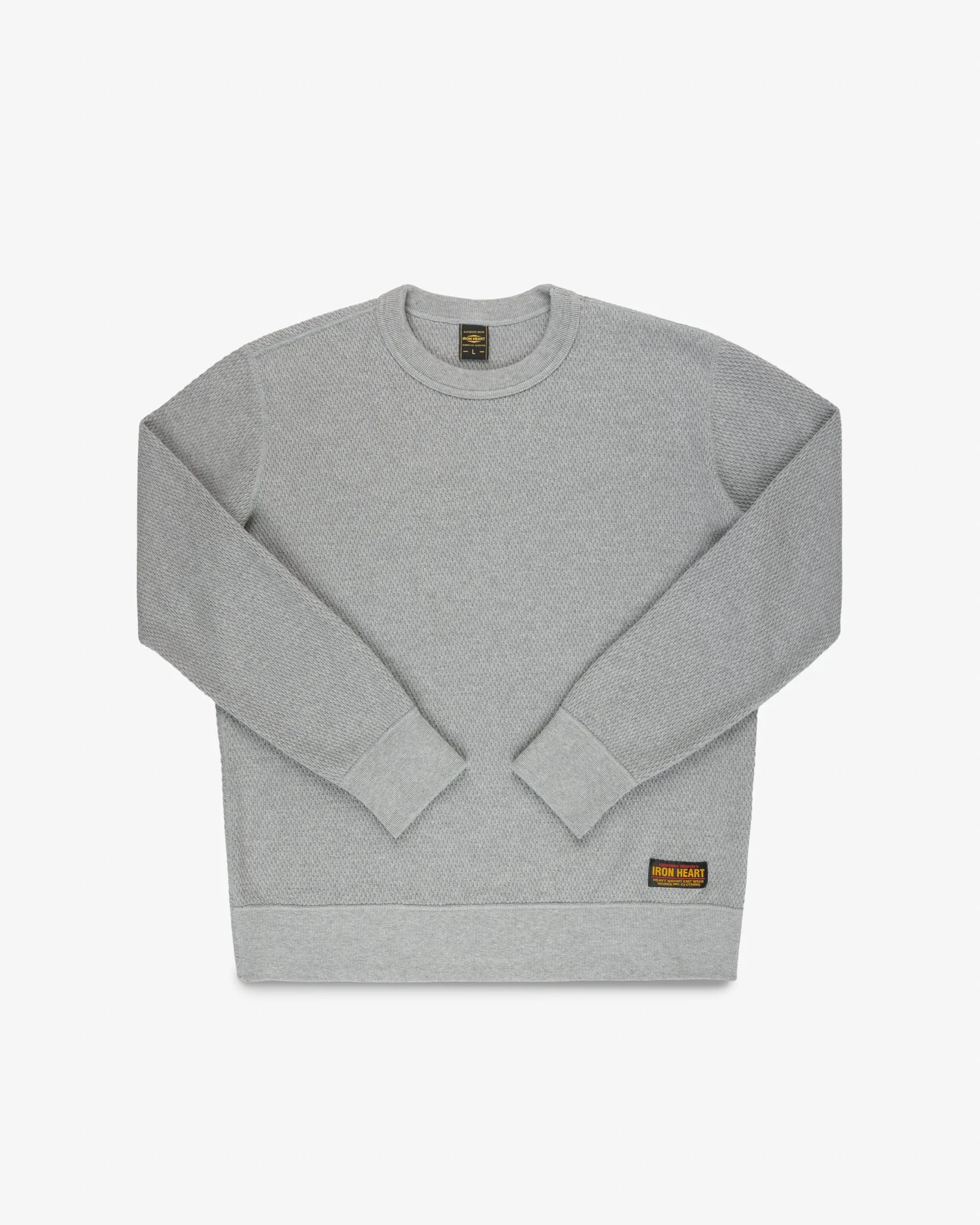 IHSW-86-GRY HEAVYWEIGHT THERMAL CREW NECK SWEATER - GREY - 1