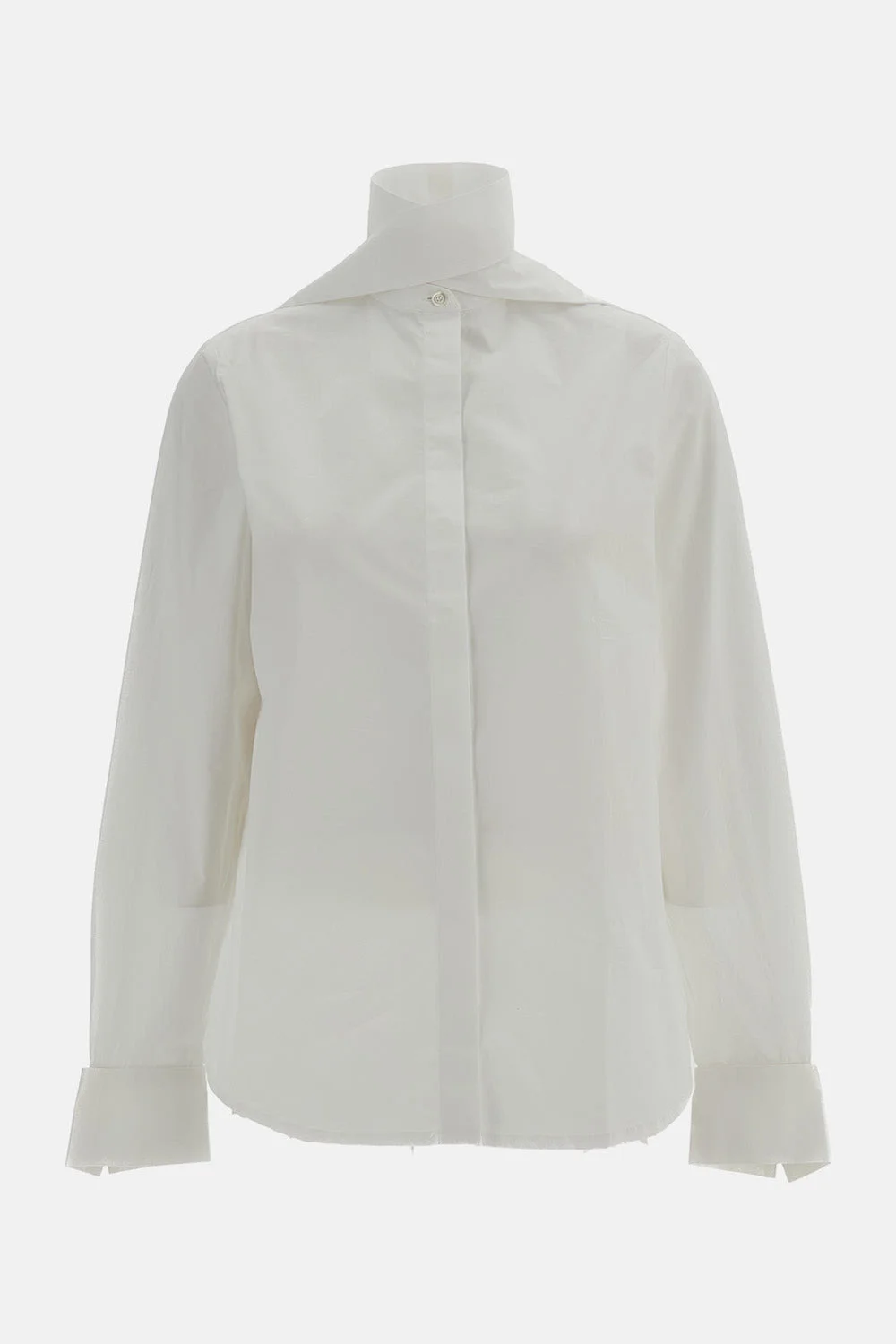 COTTON BLOUSE WITH A BOW - 1