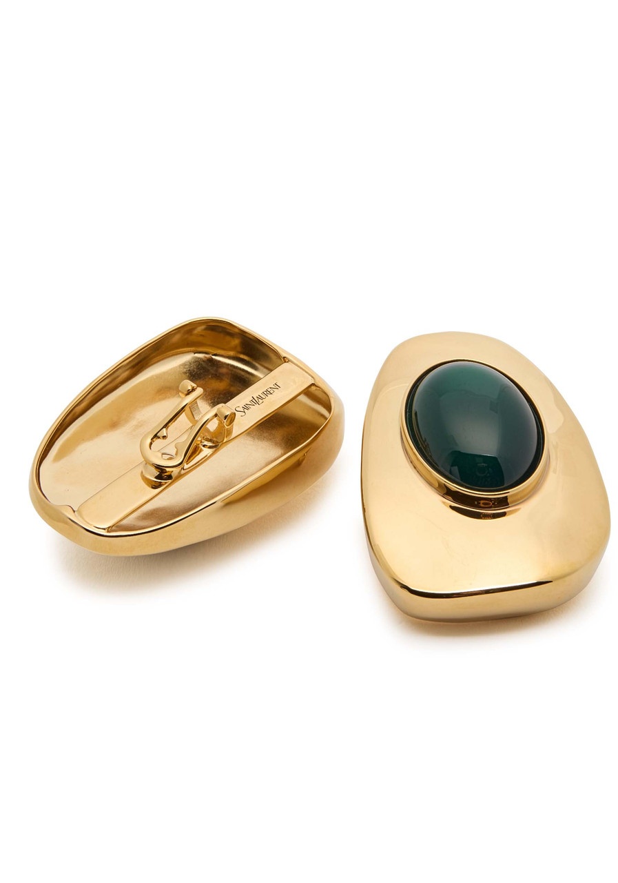 Saint Laurent Cabochon Clip-on Stud Earrings - 3