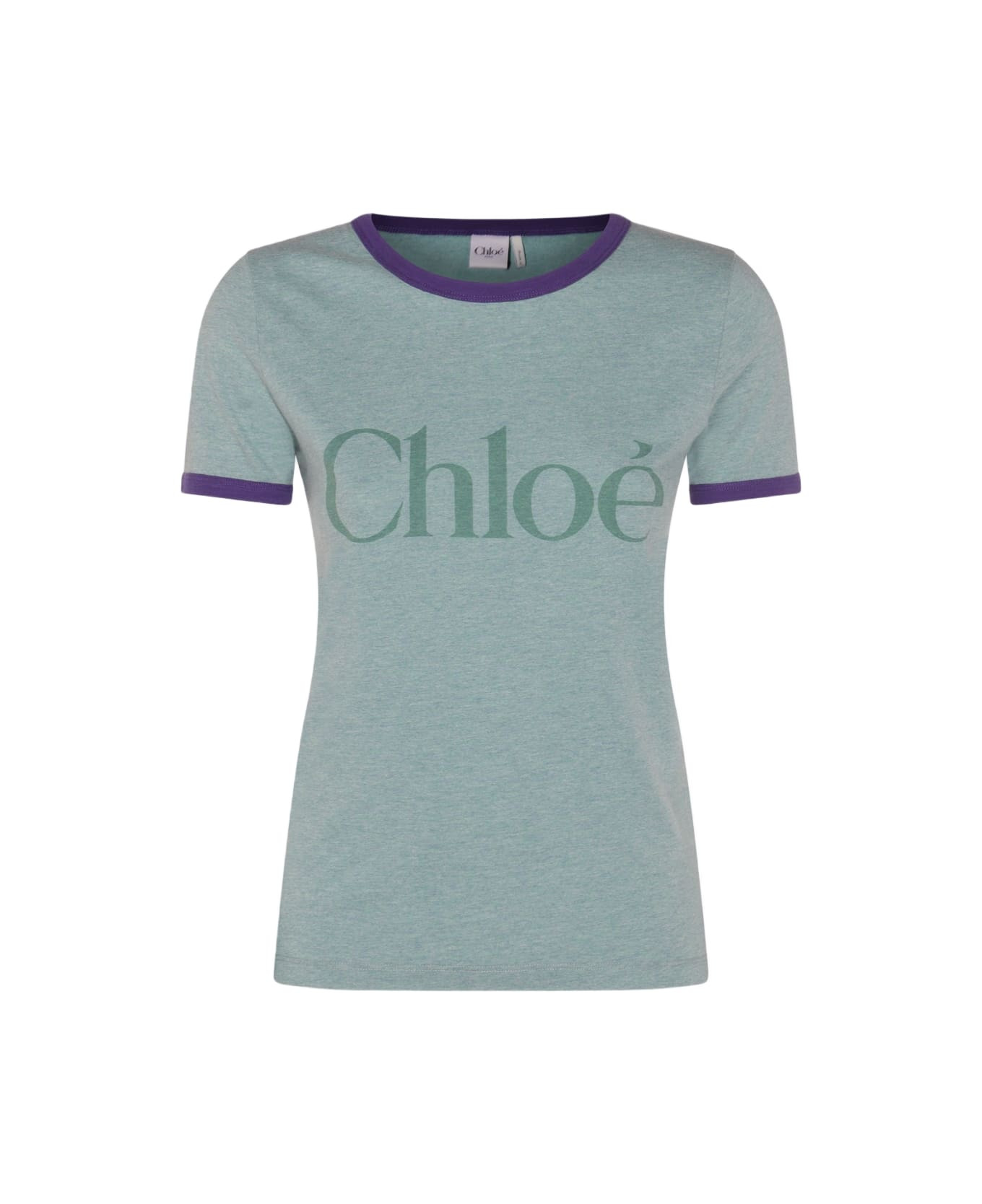 Green And Purple Cotton T-shirt - 1