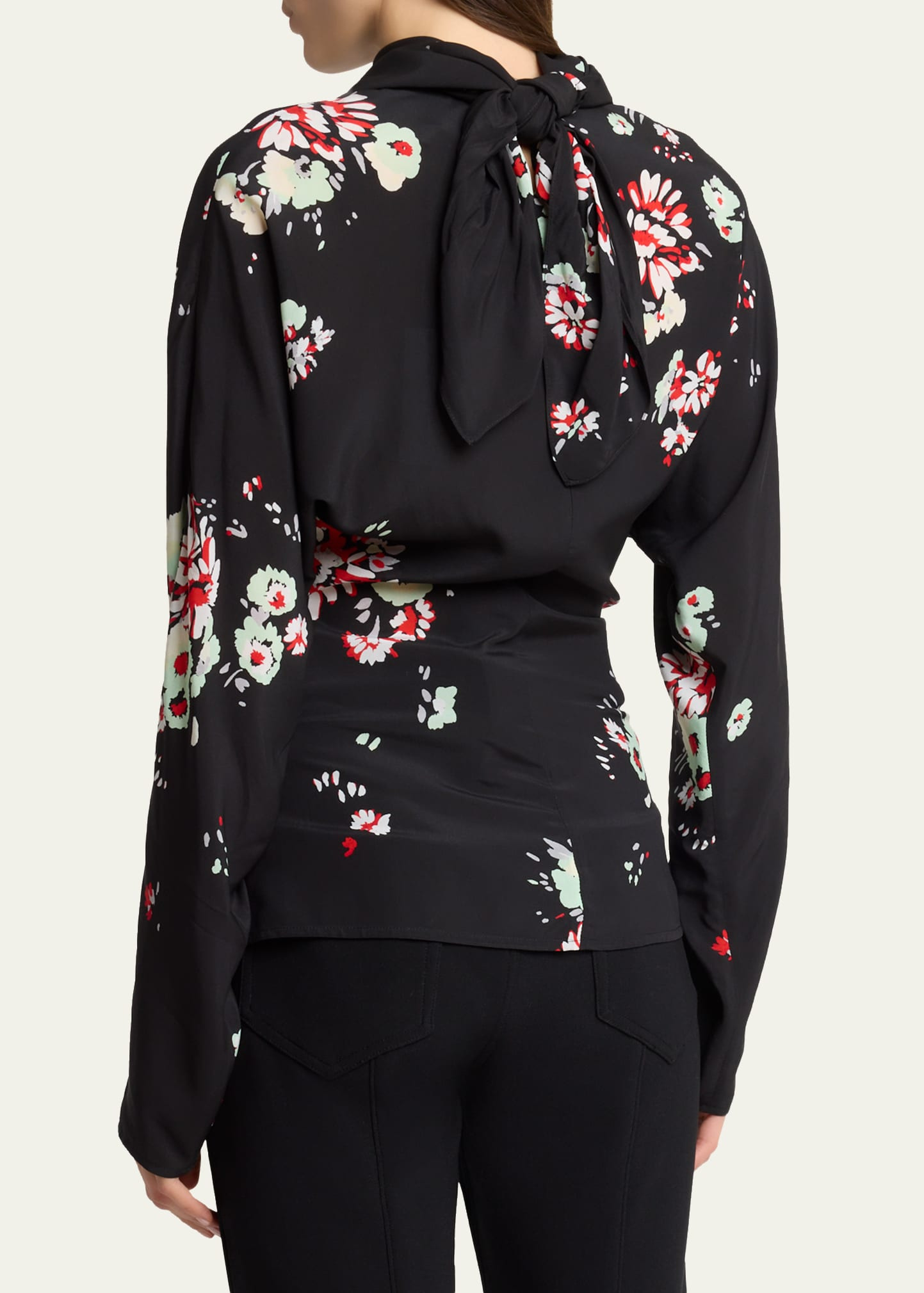 Ysabelle Floral Draped Long-Sleeve Top - 3