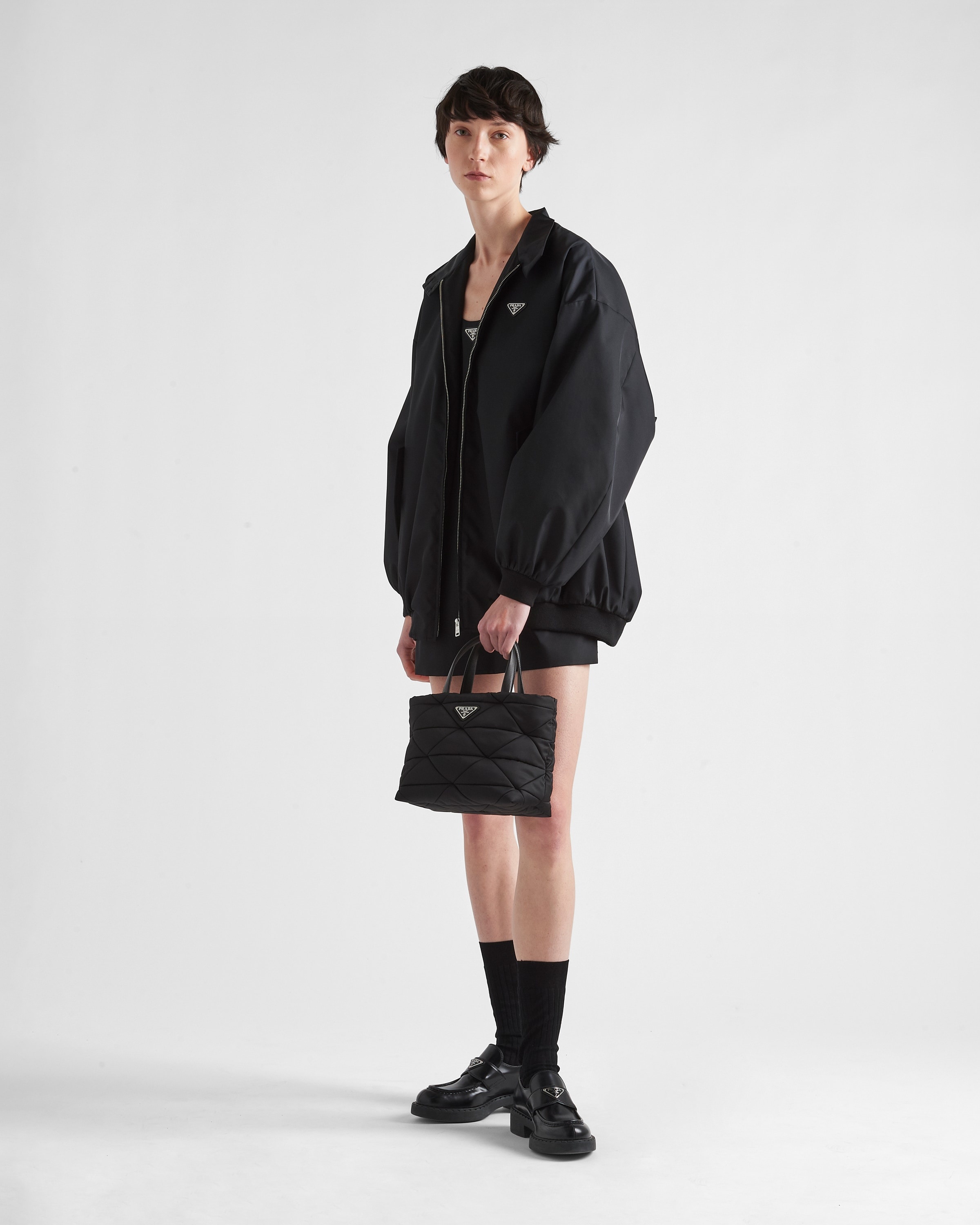 Black Re-nylon Padded Tote Bag