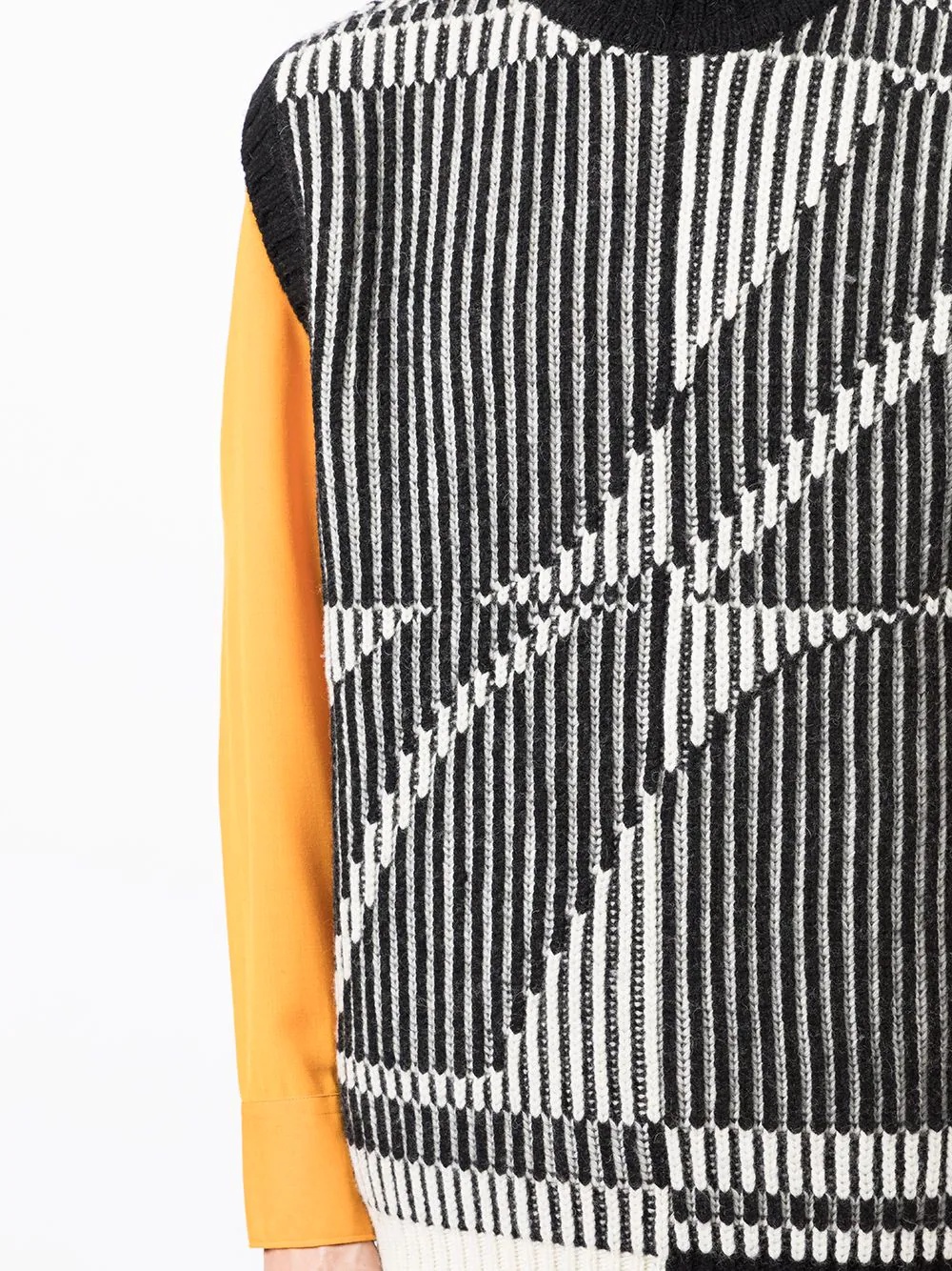 magnified logo jacquard-knit vest - 6