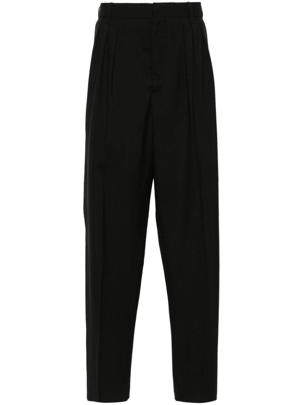 wool pleated tailored trousers - 1