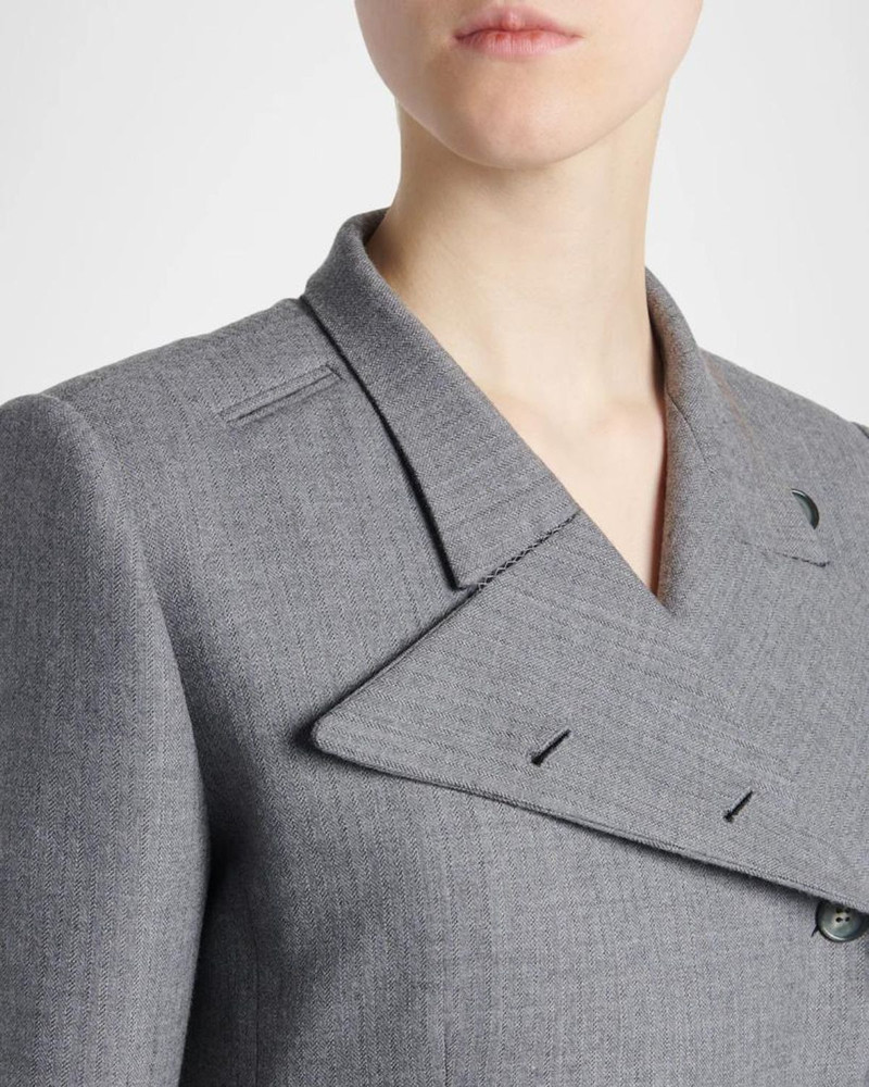 Cross Lapel Structured Wool Jacket 5