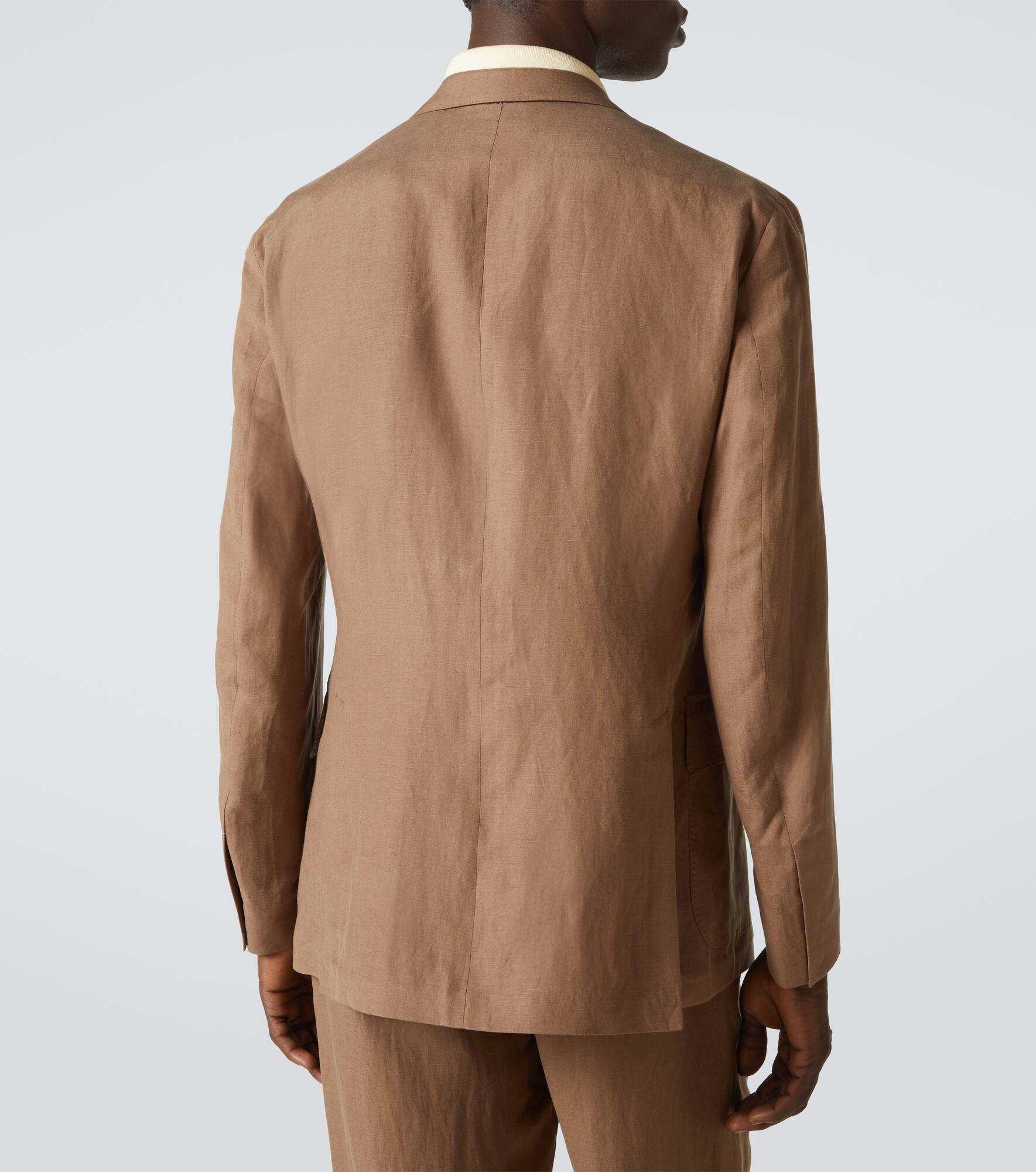 Single-breasted silk and linen blazer - 4