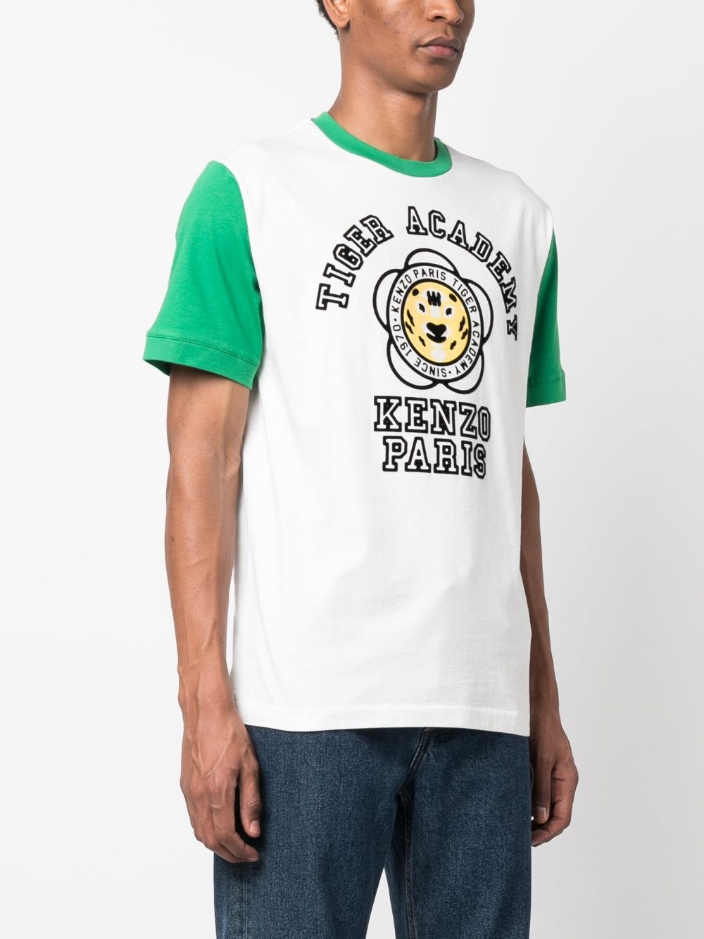 logo-print colour-block T-shirt - 2