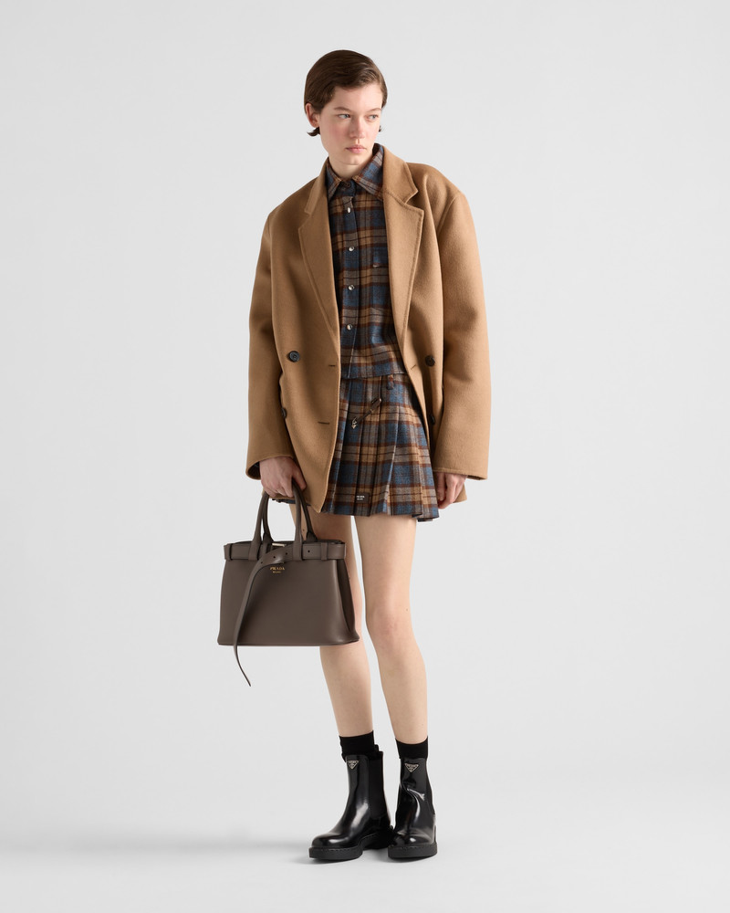 Prada Checked wool twill miniskirt outlook