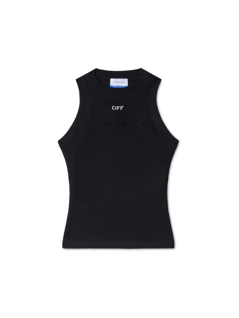 Off Stamp Rib Round Tank Top 1