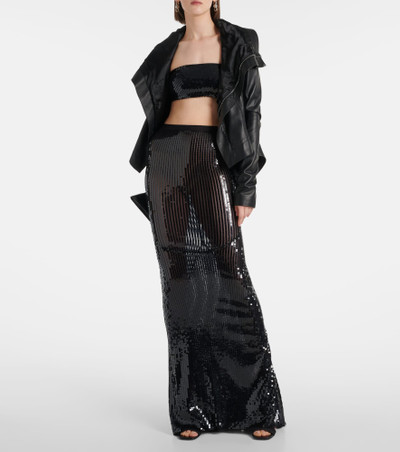 Rick Owens Lilies sequined bandeau top outlook