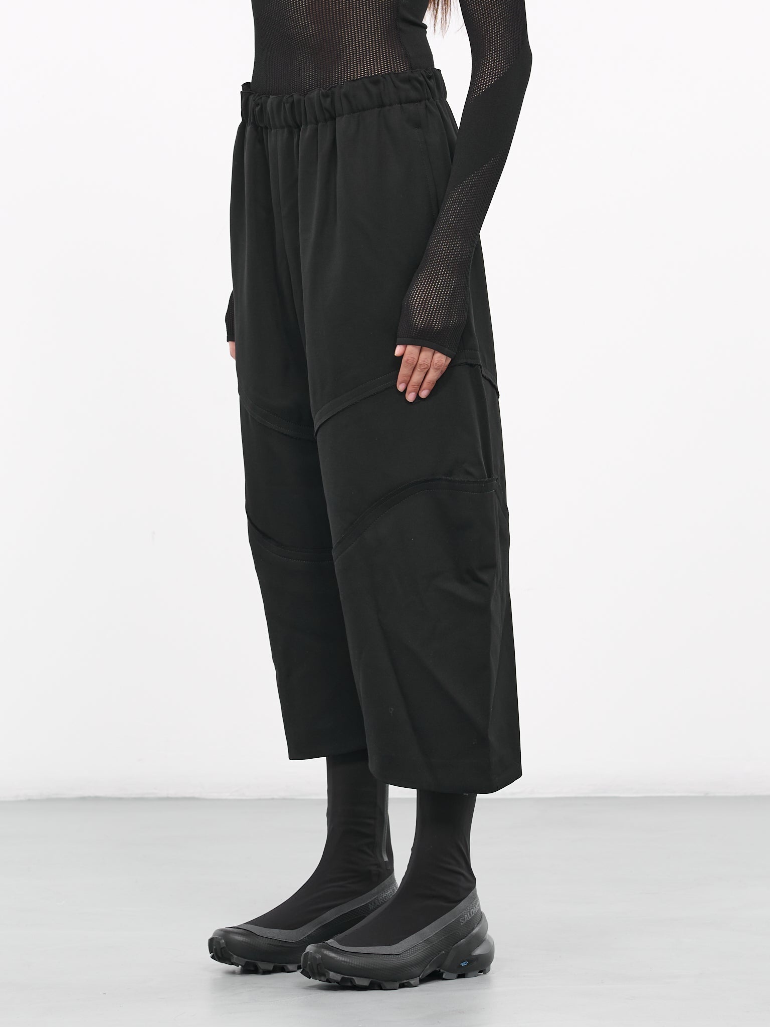 Cropped Elasticated Trousers - 2