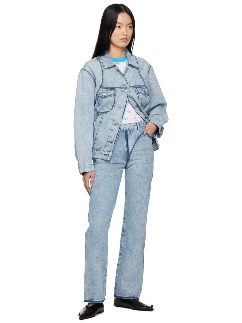 NINA RICCI Blue Washed-Out Denim Jacket outlook