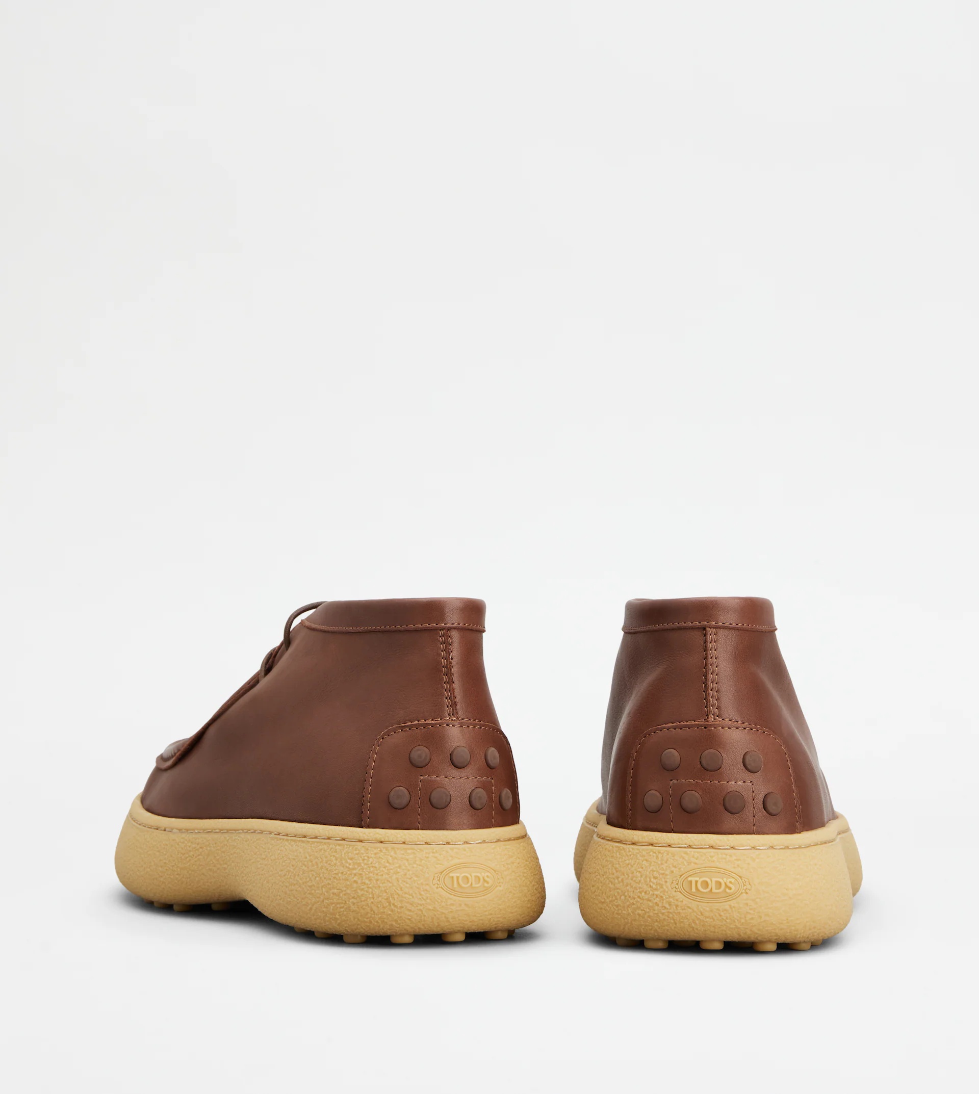 TOD'S W. G. ANKLE BOOTS IN LEATHER - BROWN - 3