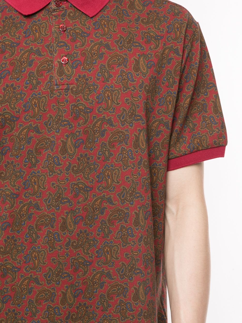 paisley-print cotton polo - 5