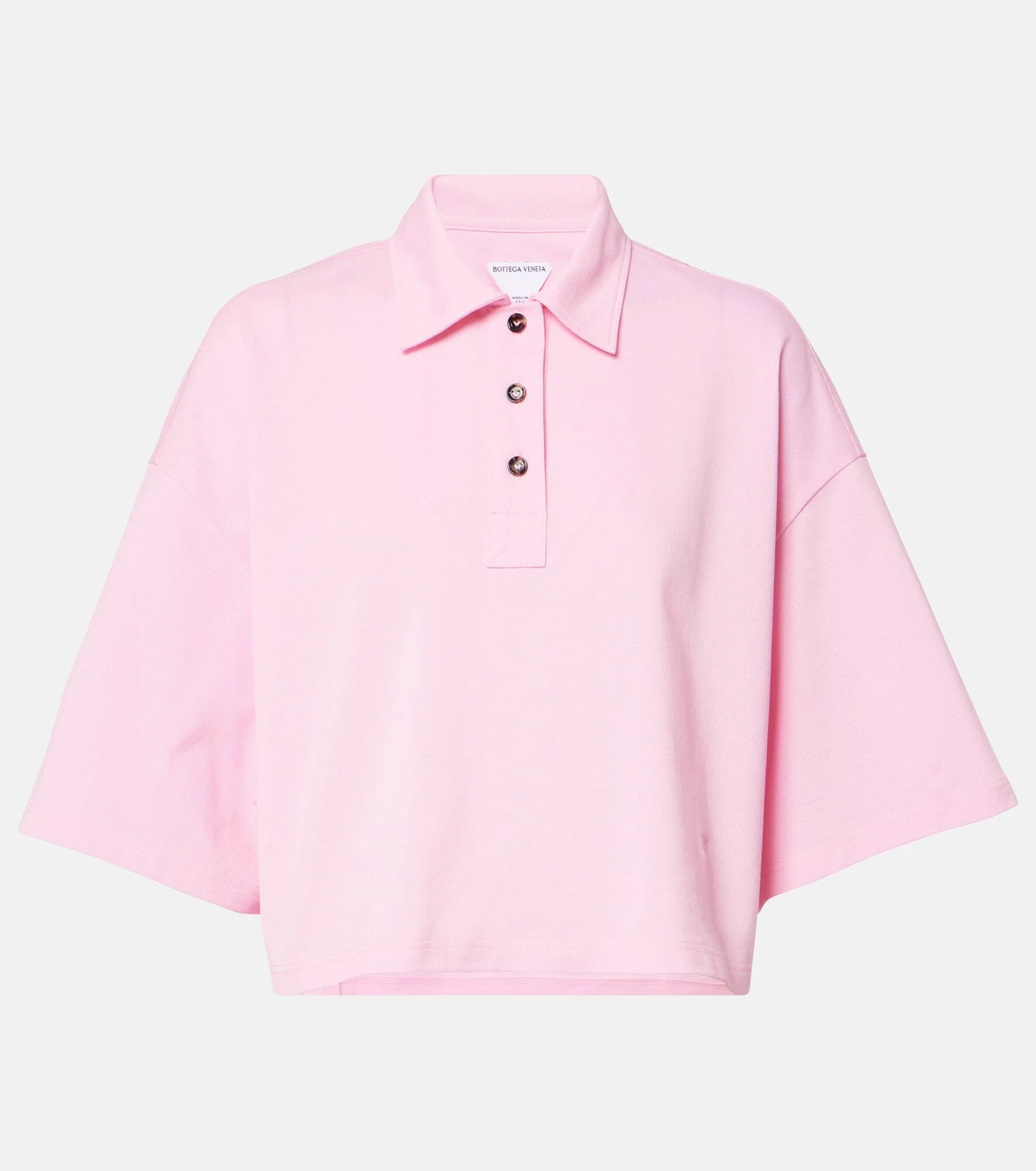 Cropped cotton polo shirt - 1